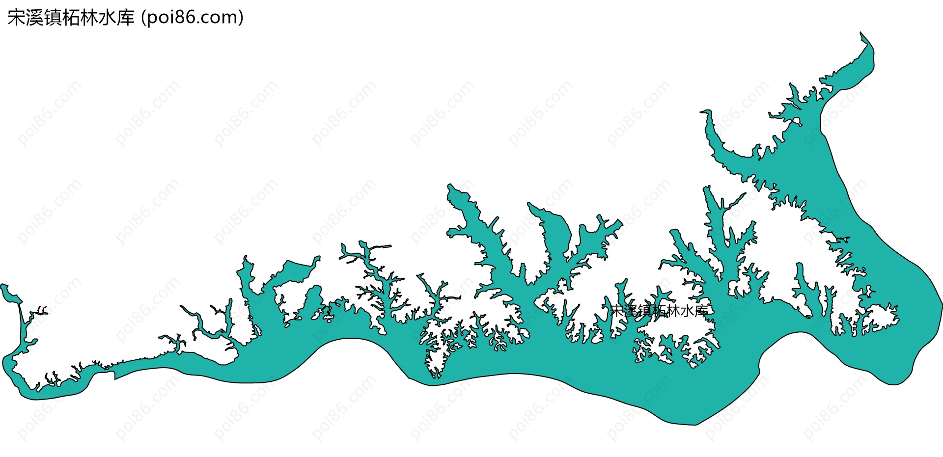 宋溪镇柘林水库边界地图