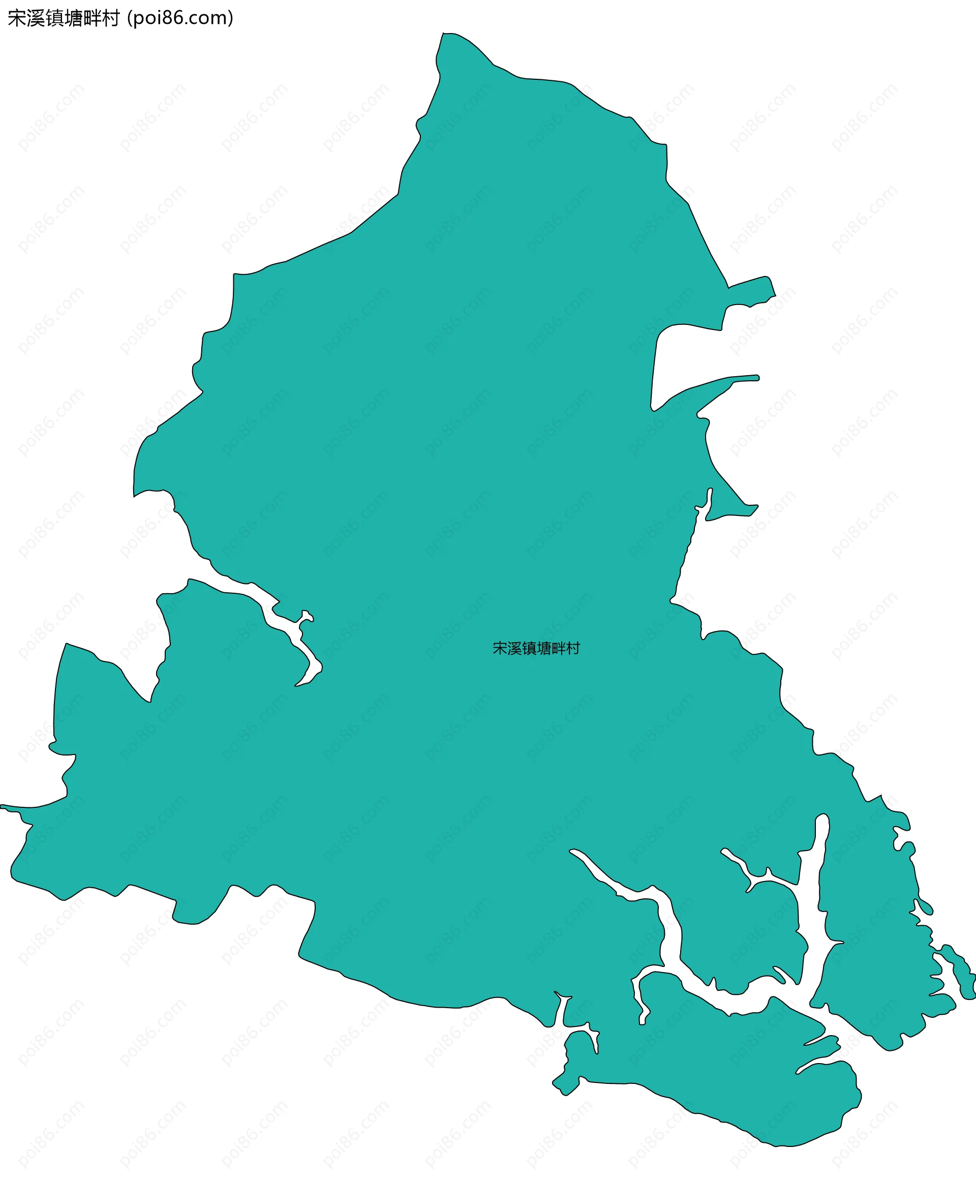宋溪镇塘畔村边界地图