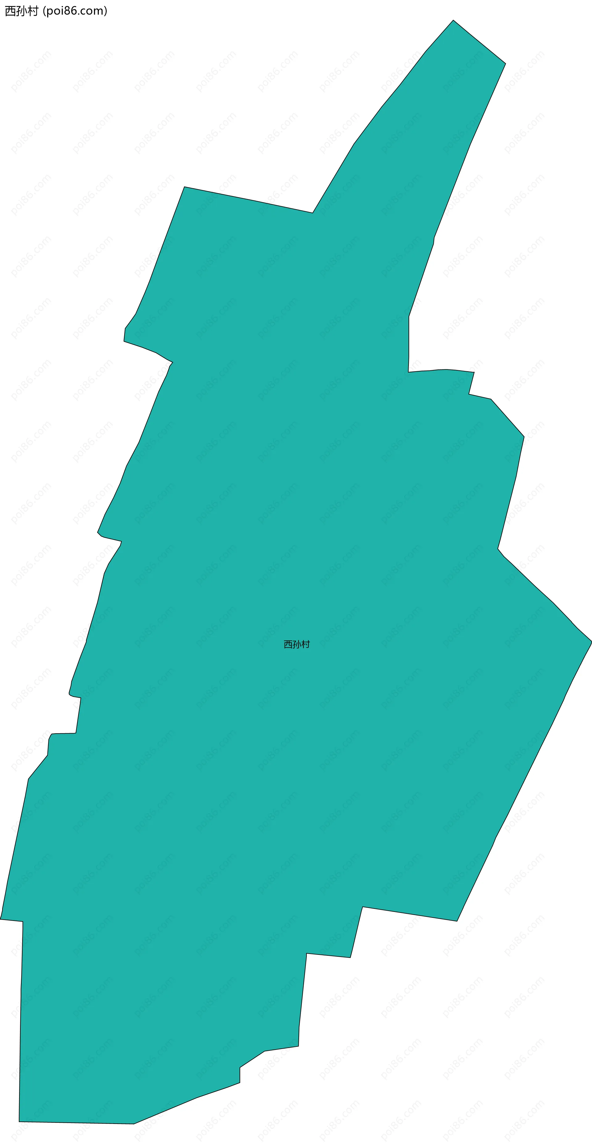 西孙村边界地图