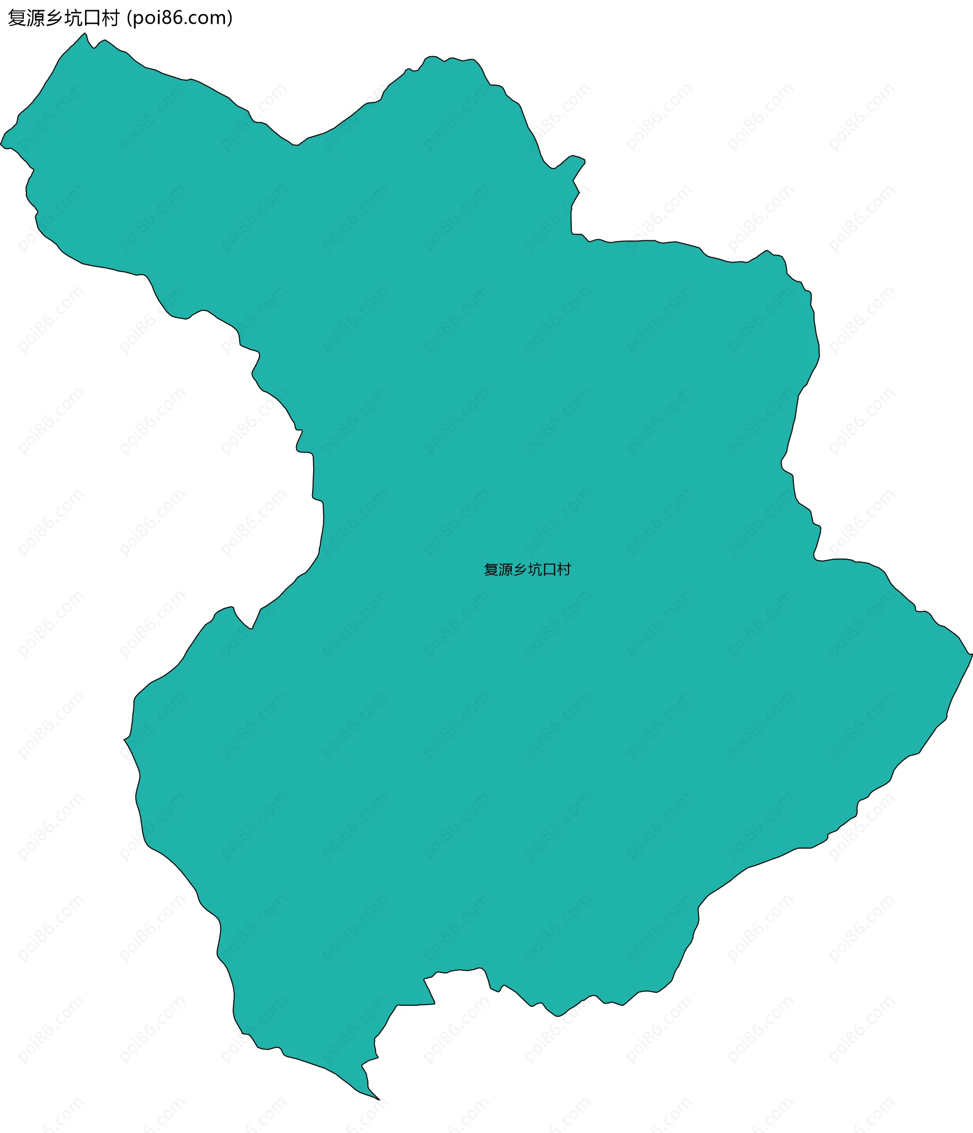 复源乡坑口村边界地图