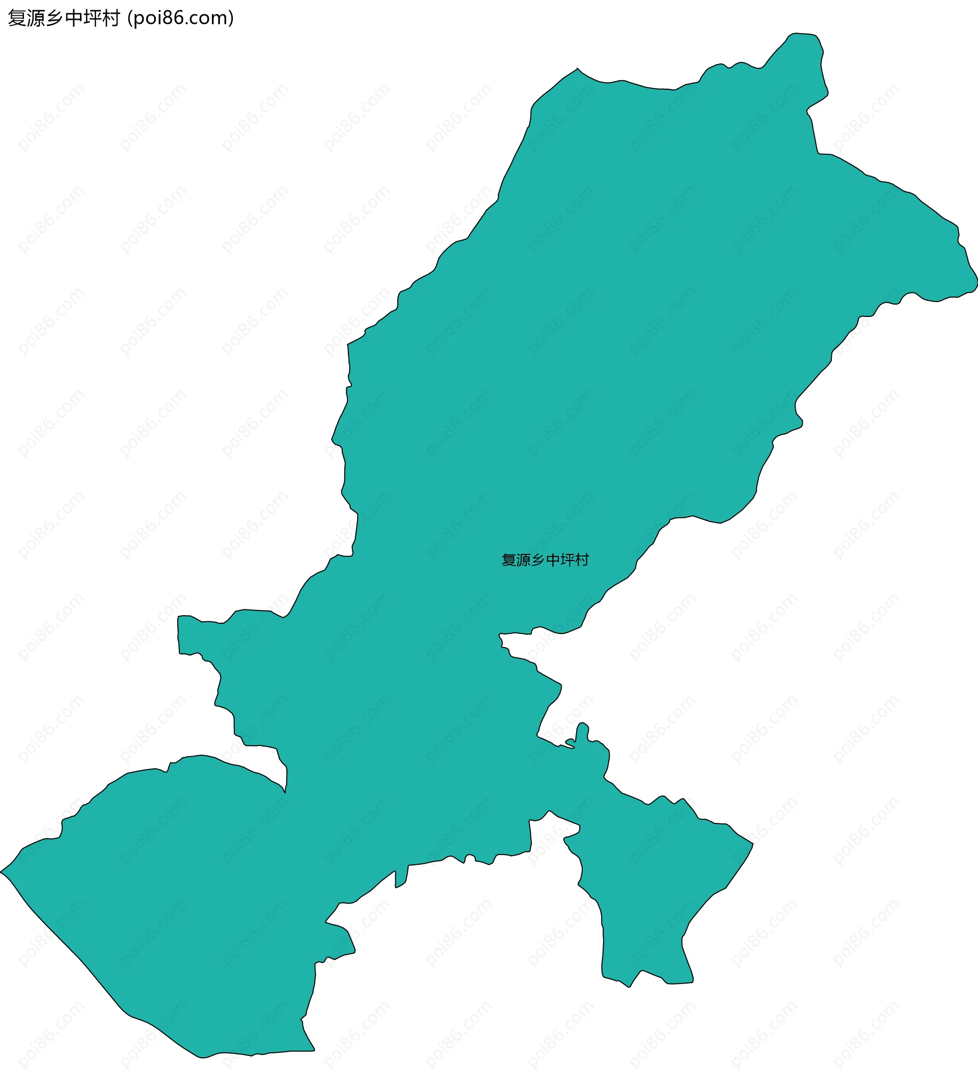 复源乡中坪村边界地图