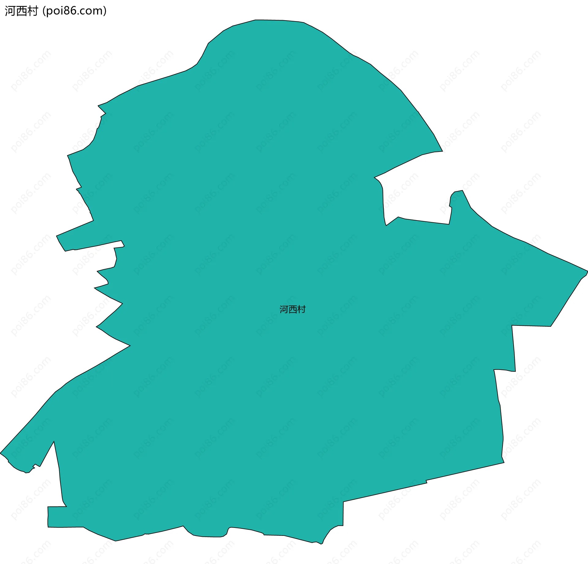 河西村边界地图