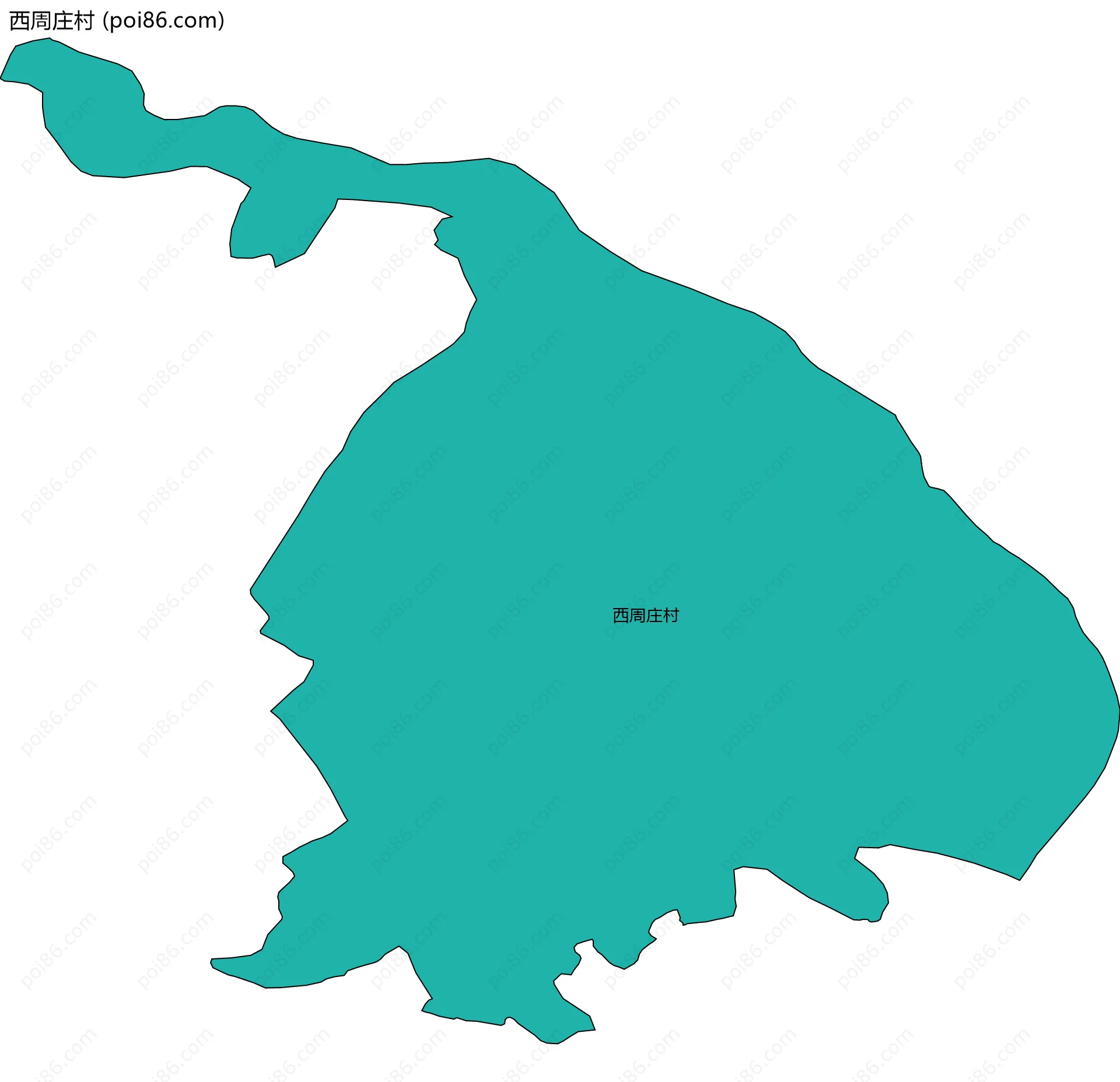 西周庄村边界地图