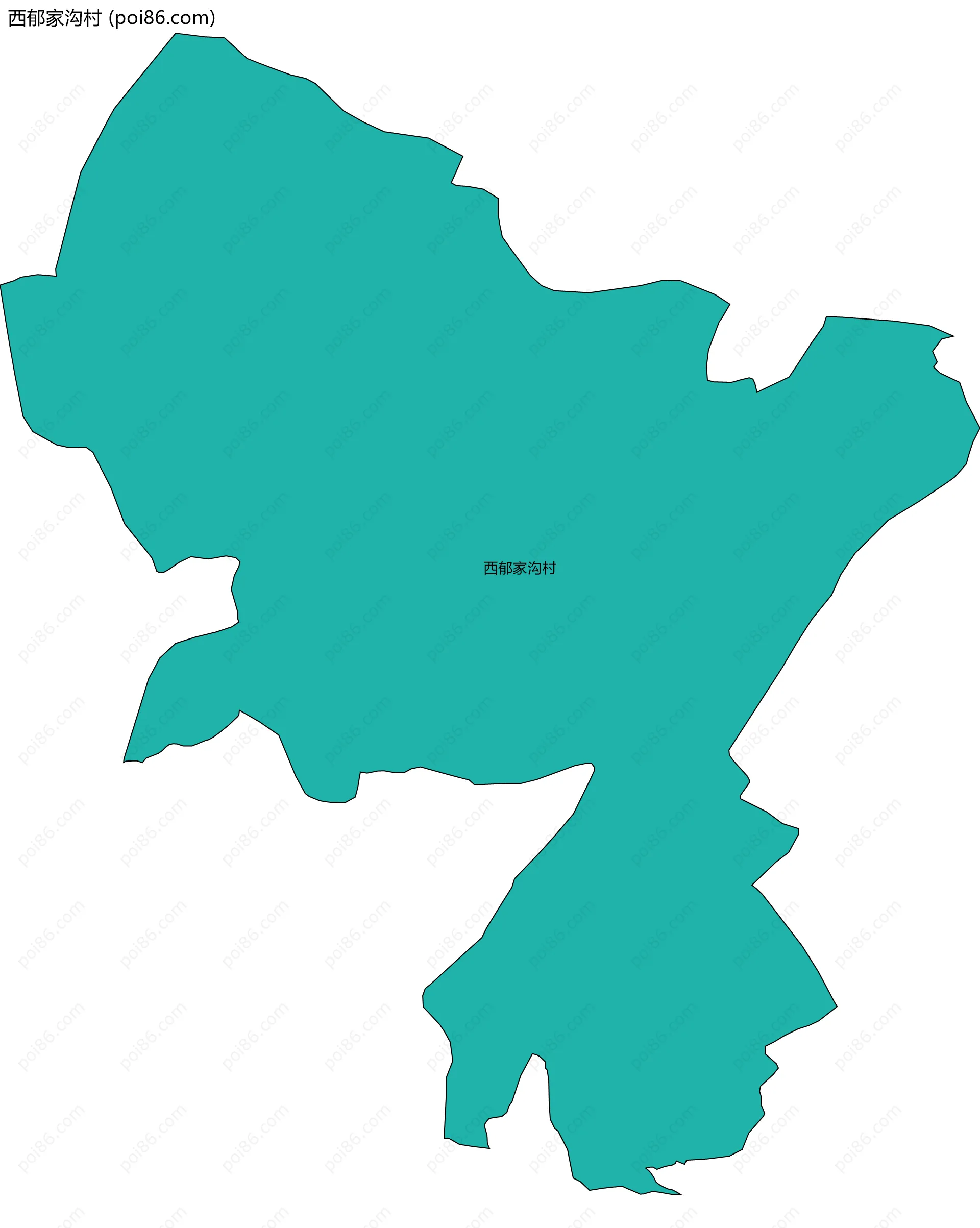 西郁家沟村边界地图