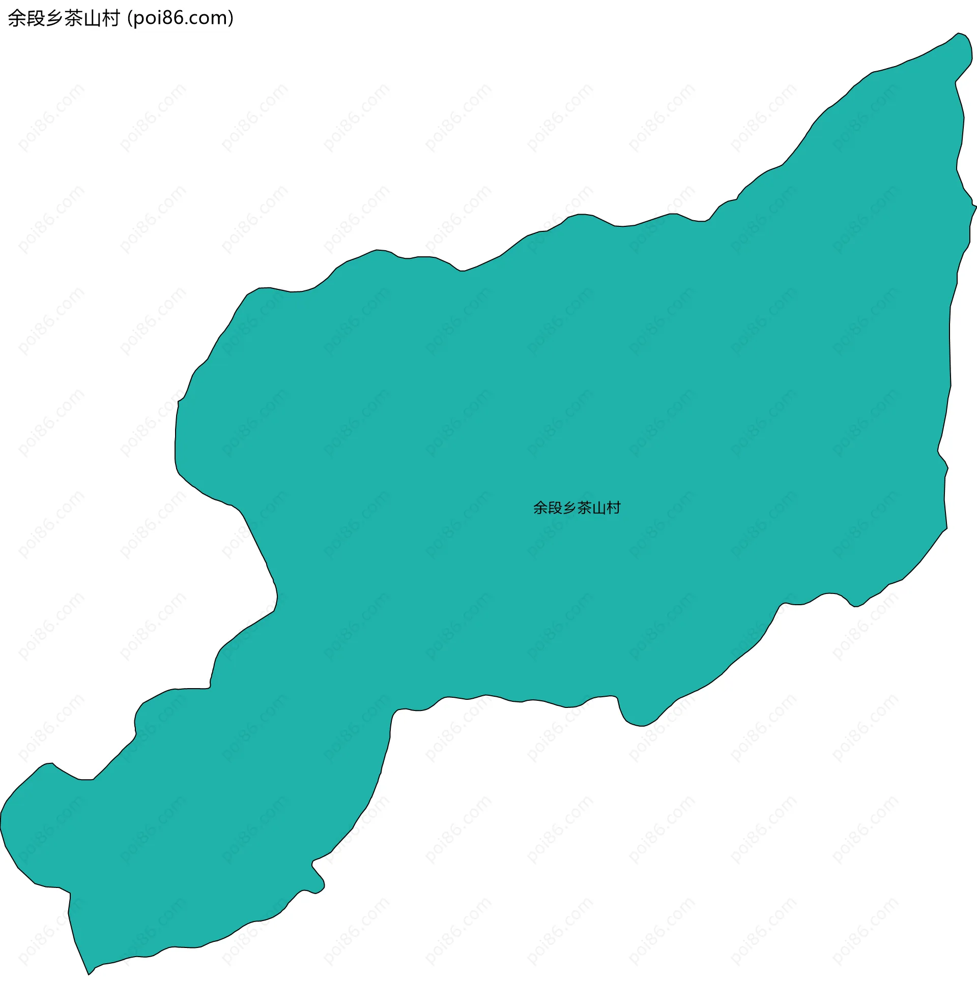 余段乡茶山村边界地图