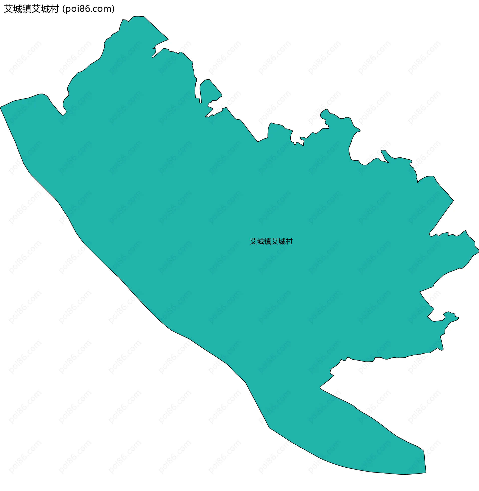 艾城镇艾城村边界地图