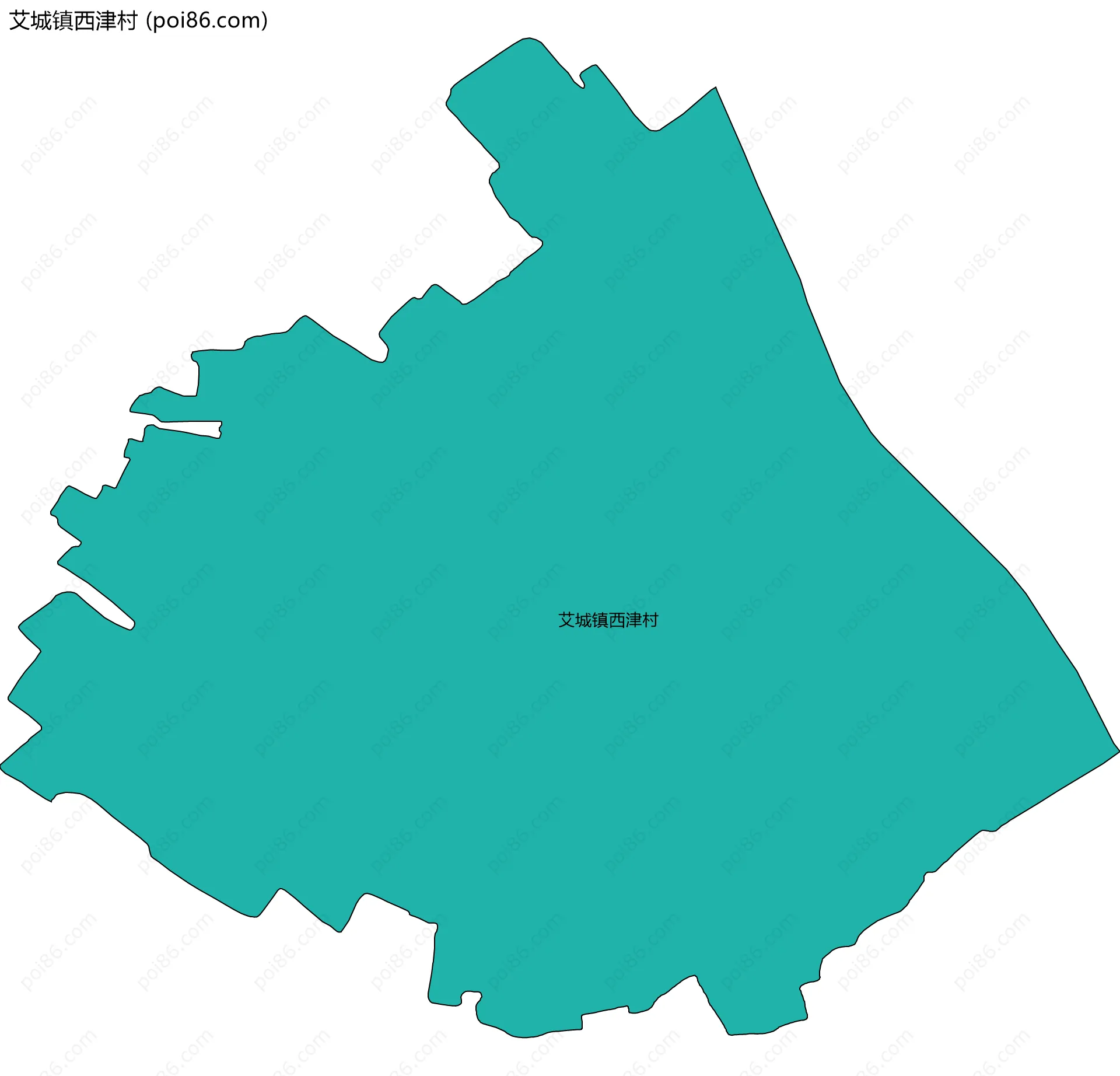 艾城镇西津村边界地图