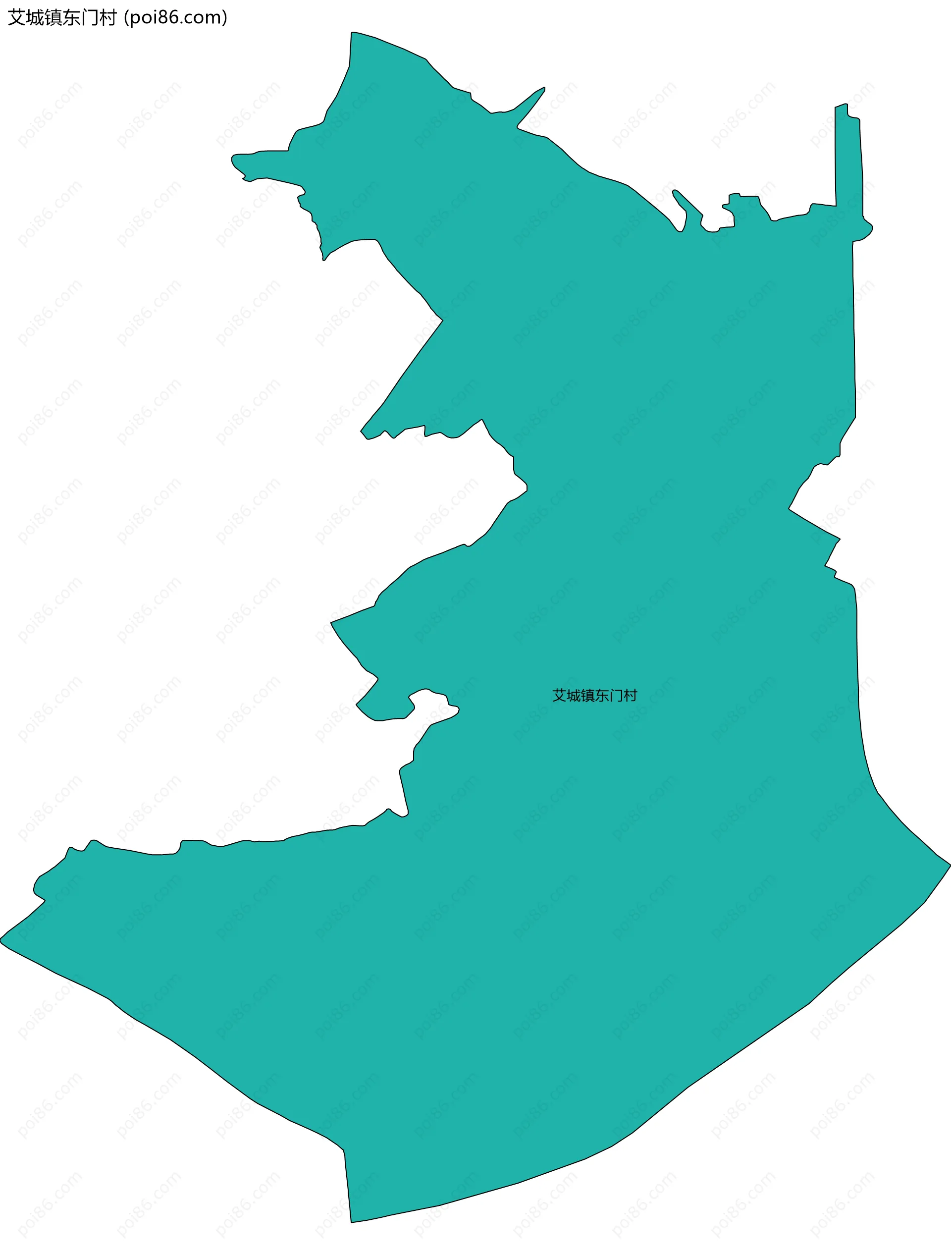 艾城镇东门村边界地图