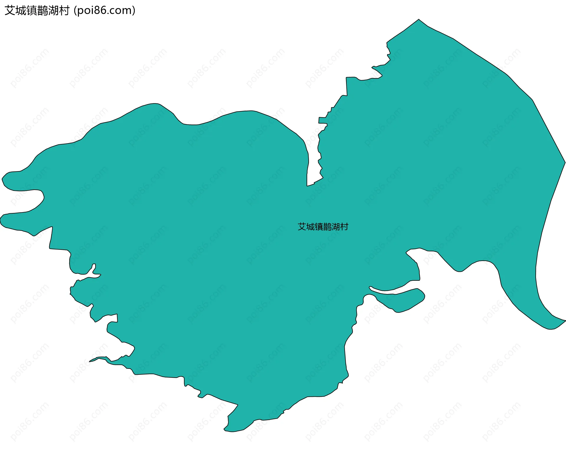 艾城镇鹊湖村边界地图