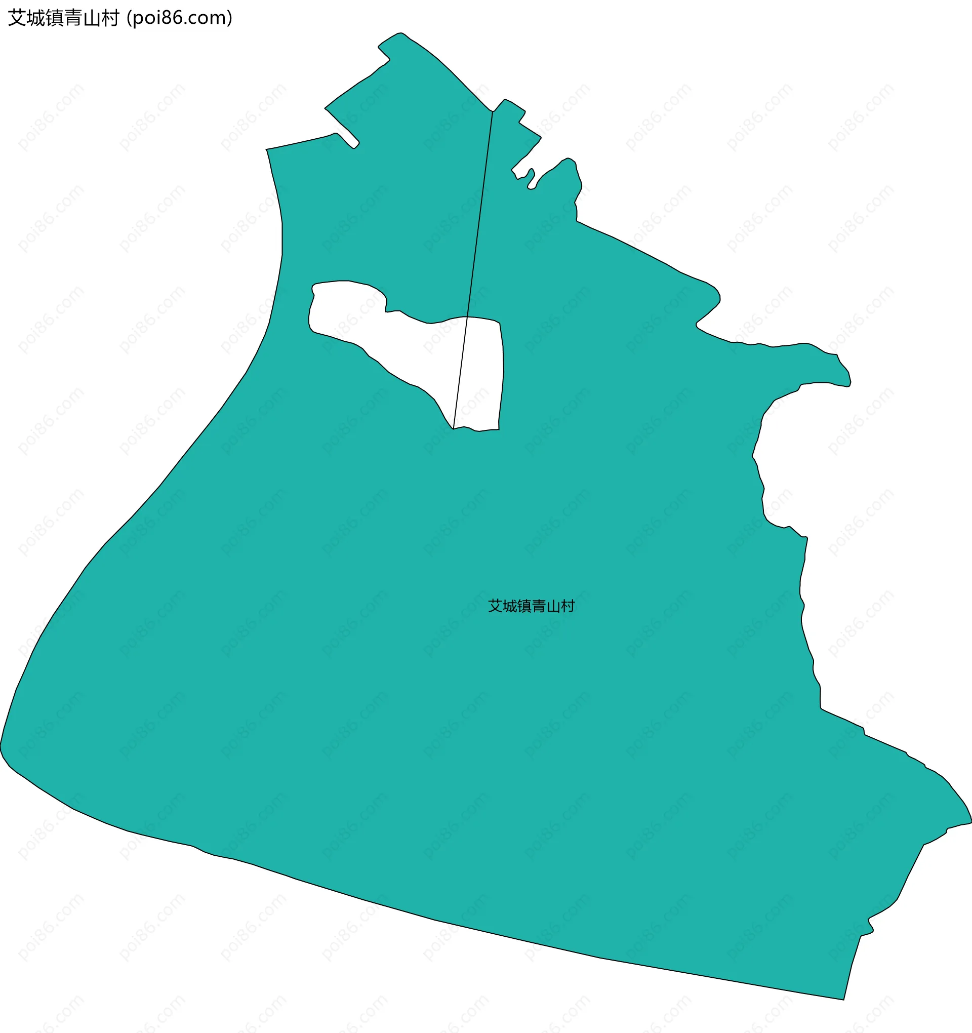 艾城镇青山村边界地图