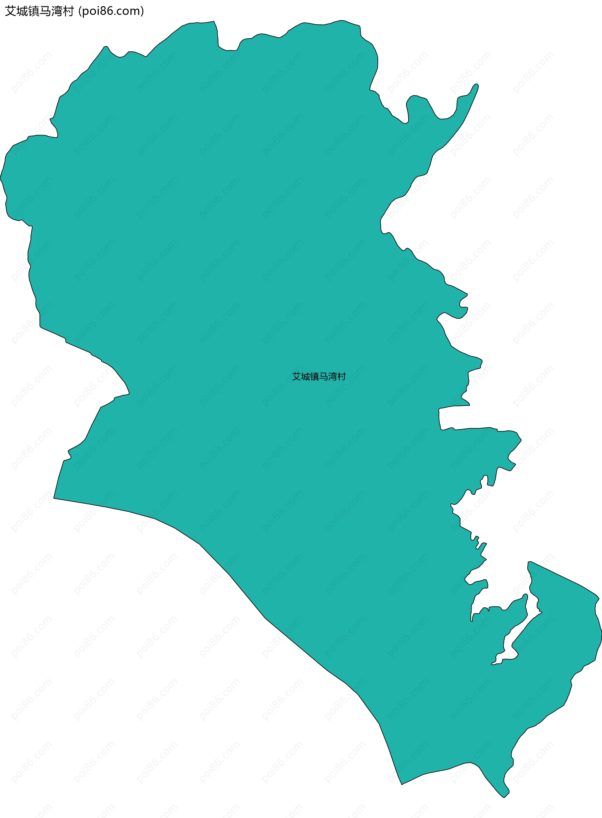 艾城镇马湾村边界地图