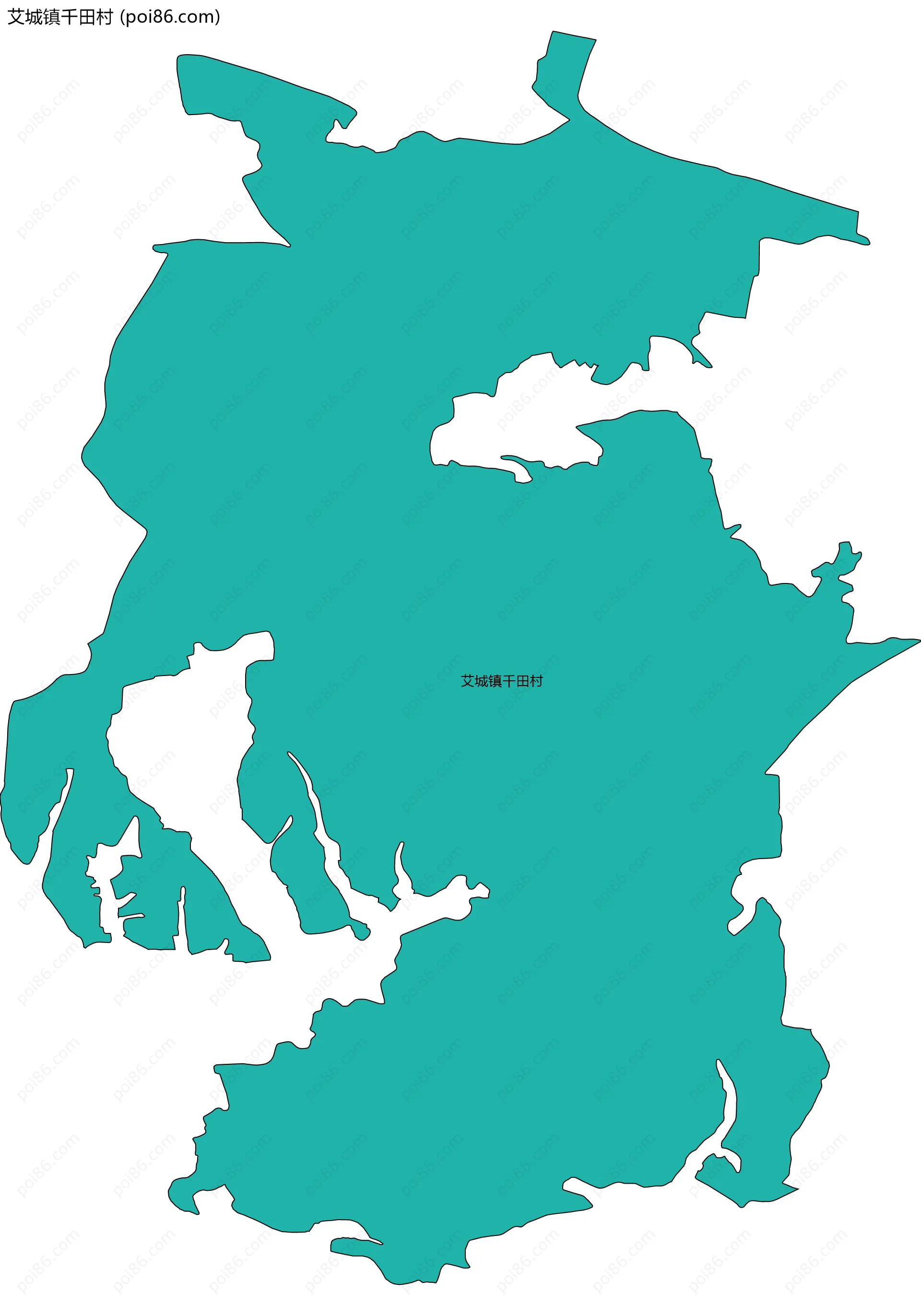 艾城镇千田村边界地图