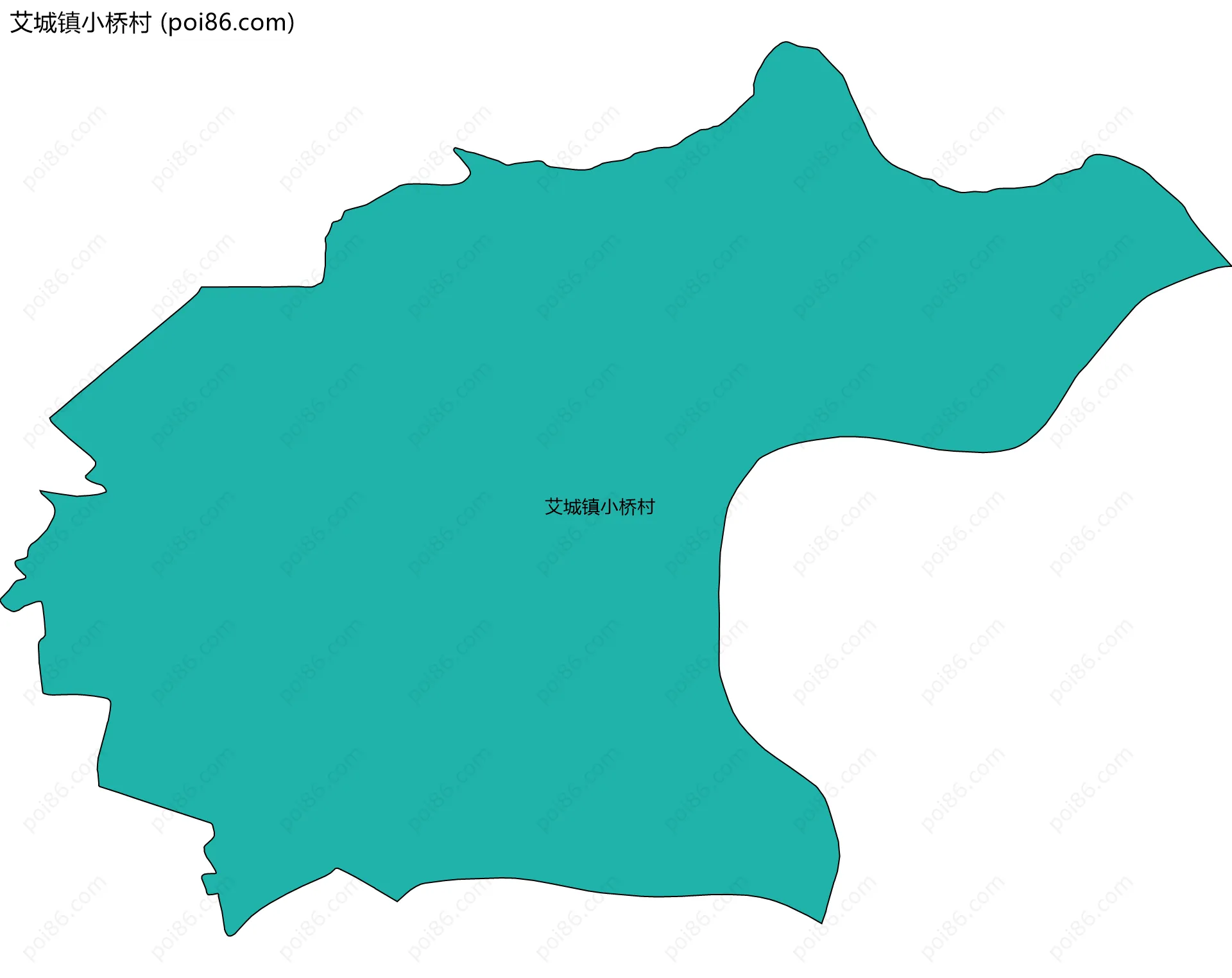 艾城镇小桥村边界地图