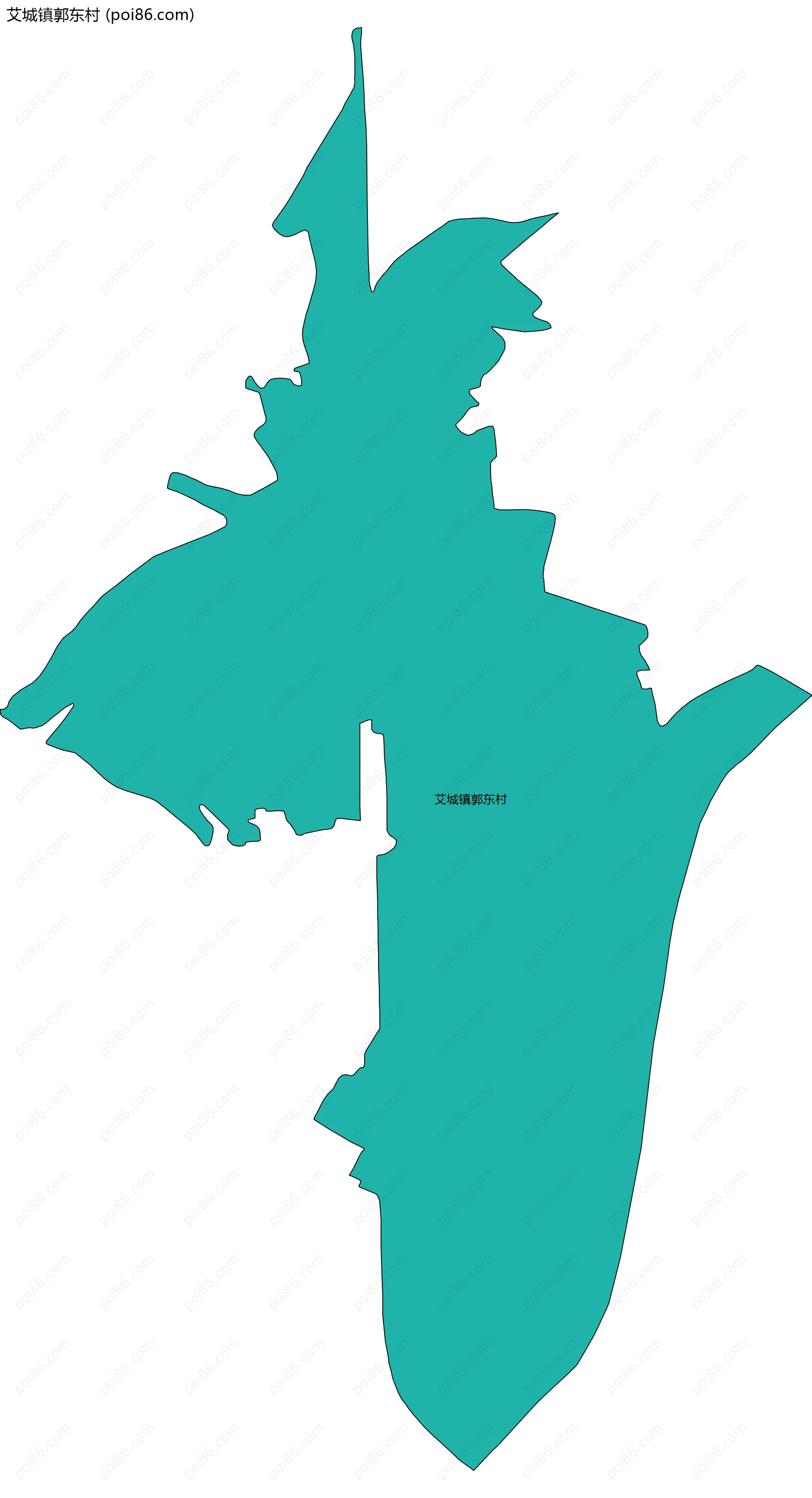 艾城镇郭东村边界地图