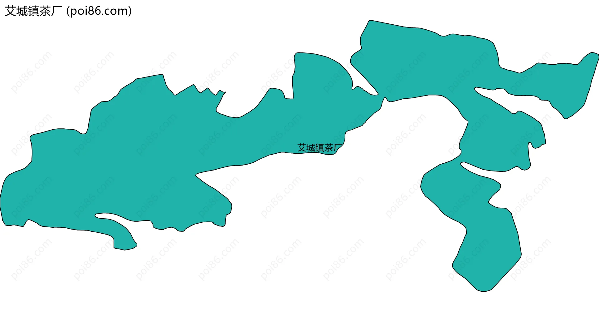 艾城镇茶厂边界地图