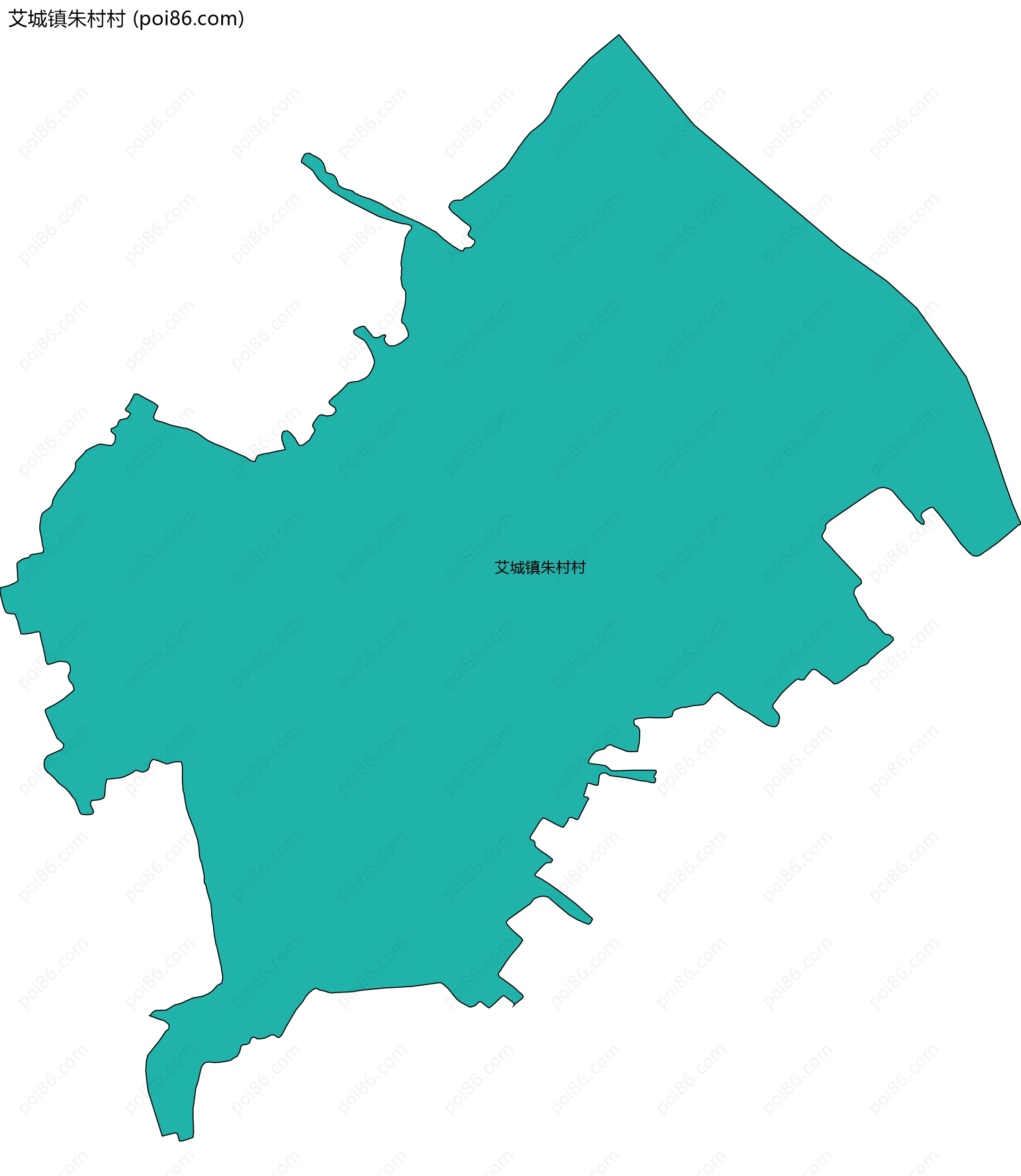 艾城镇朱村村边界地图