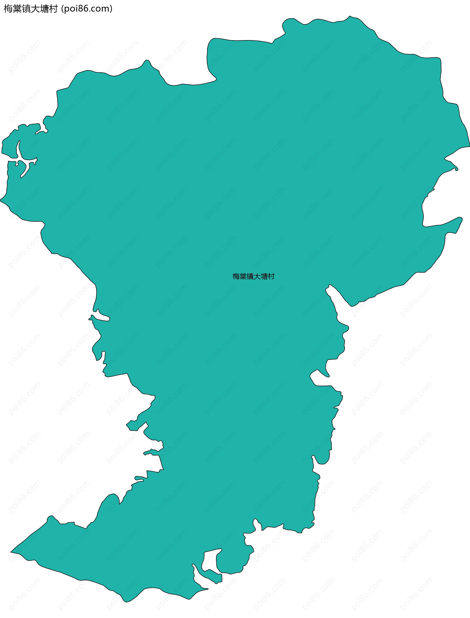 梅棠镇大塘村边界地图