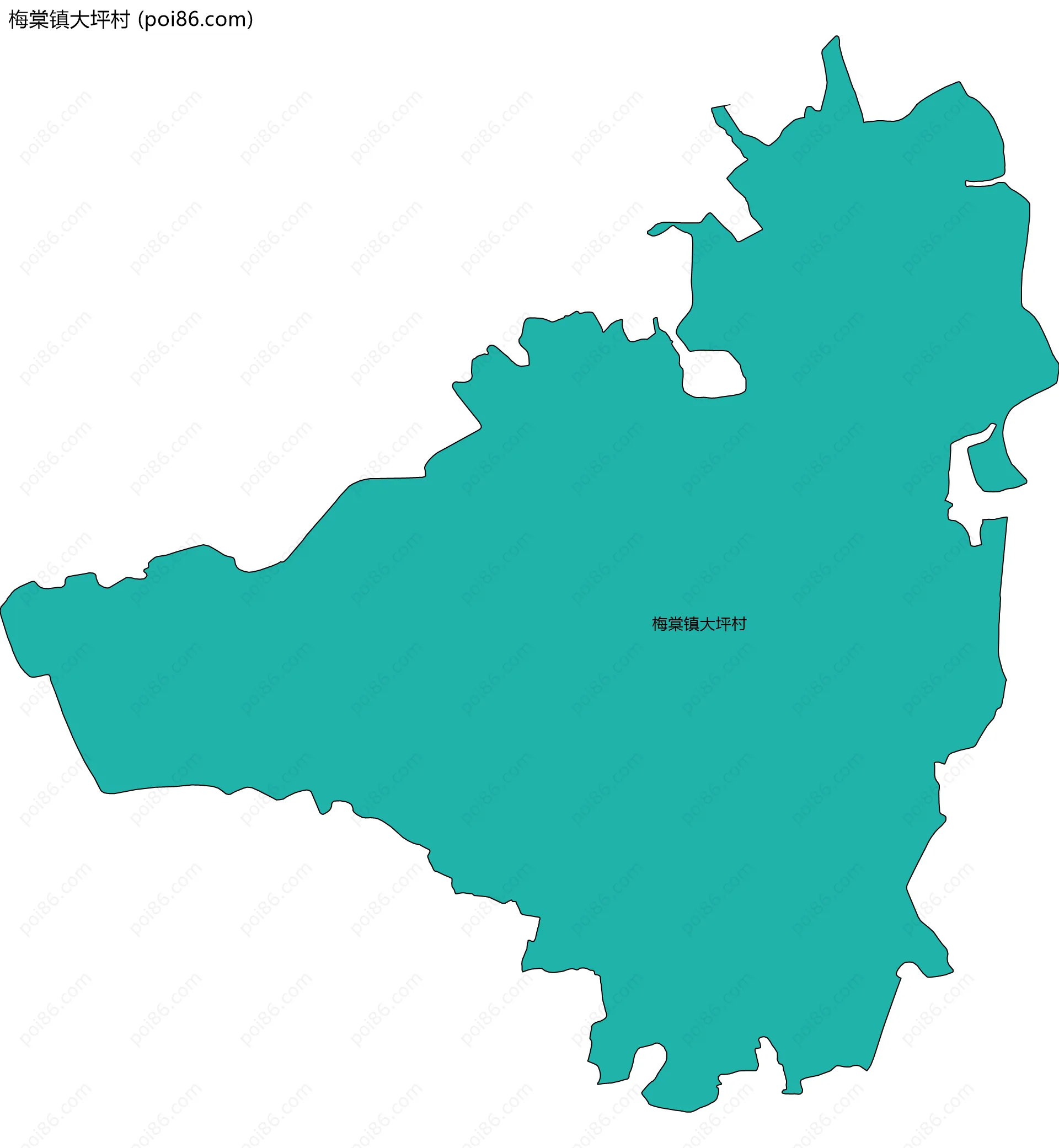 梅棠镇大坪村边界地图