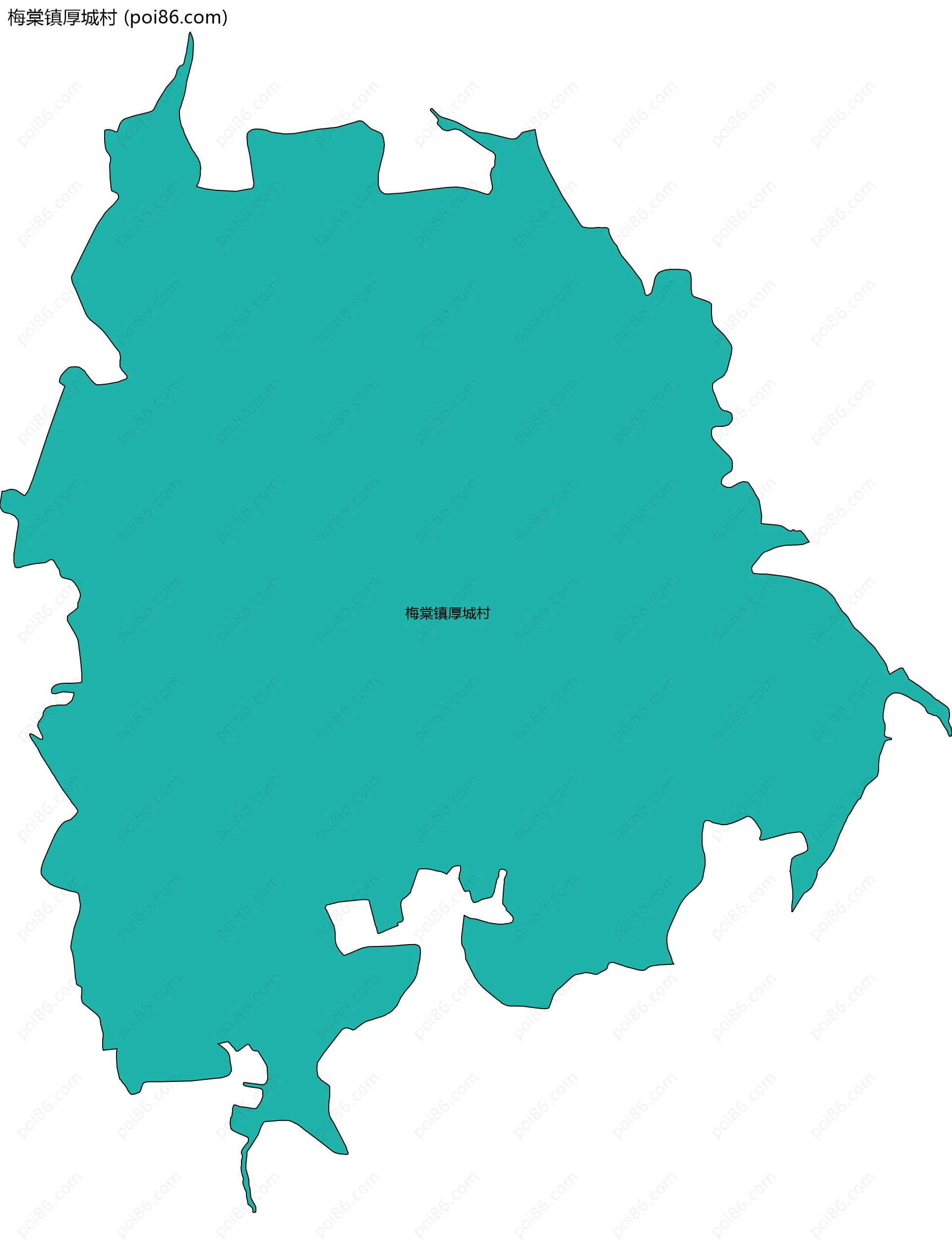 梅棠镇厚城村边界地图