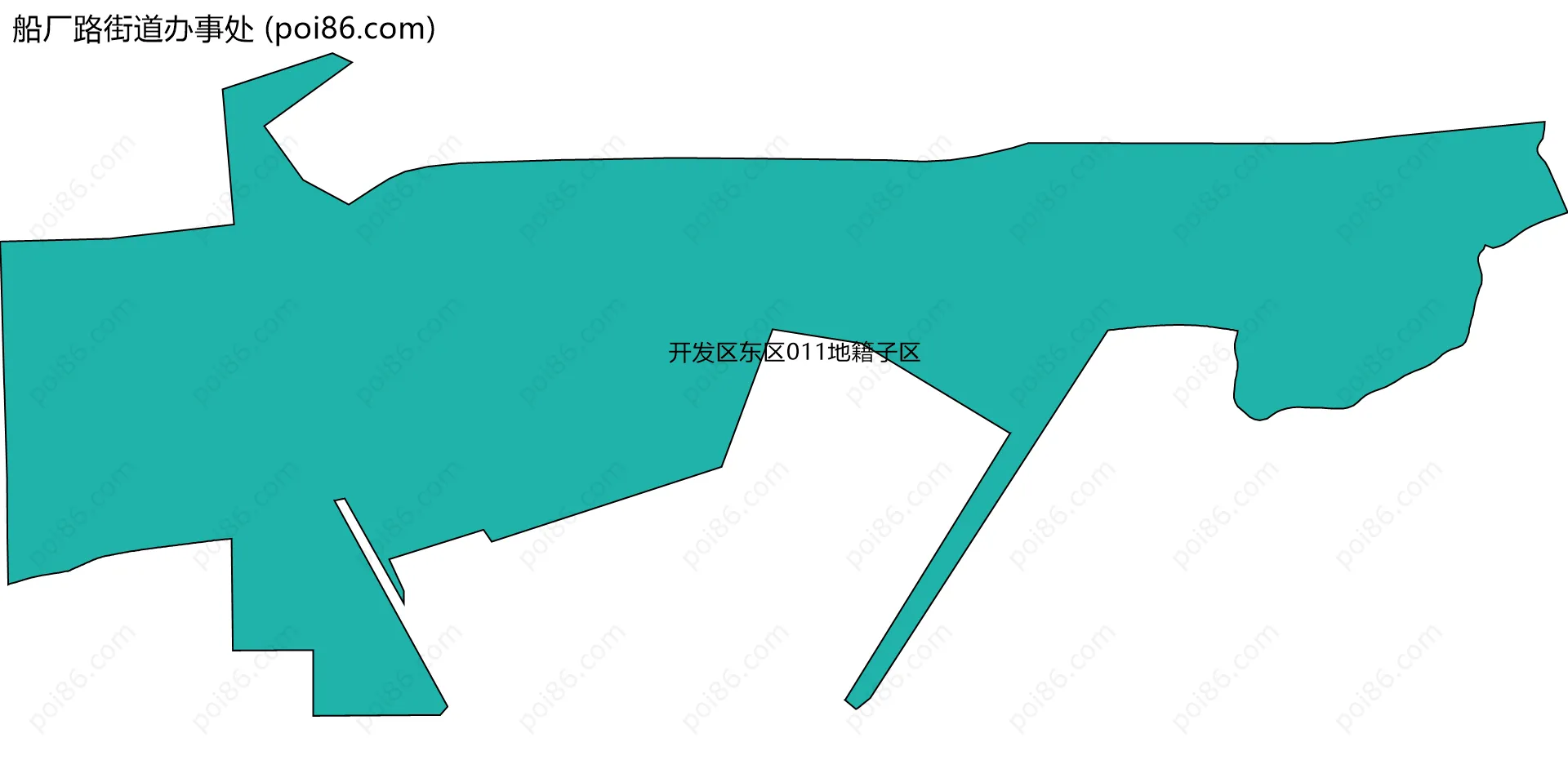 船厂路街道办事处边界地图(五级行政区划)
