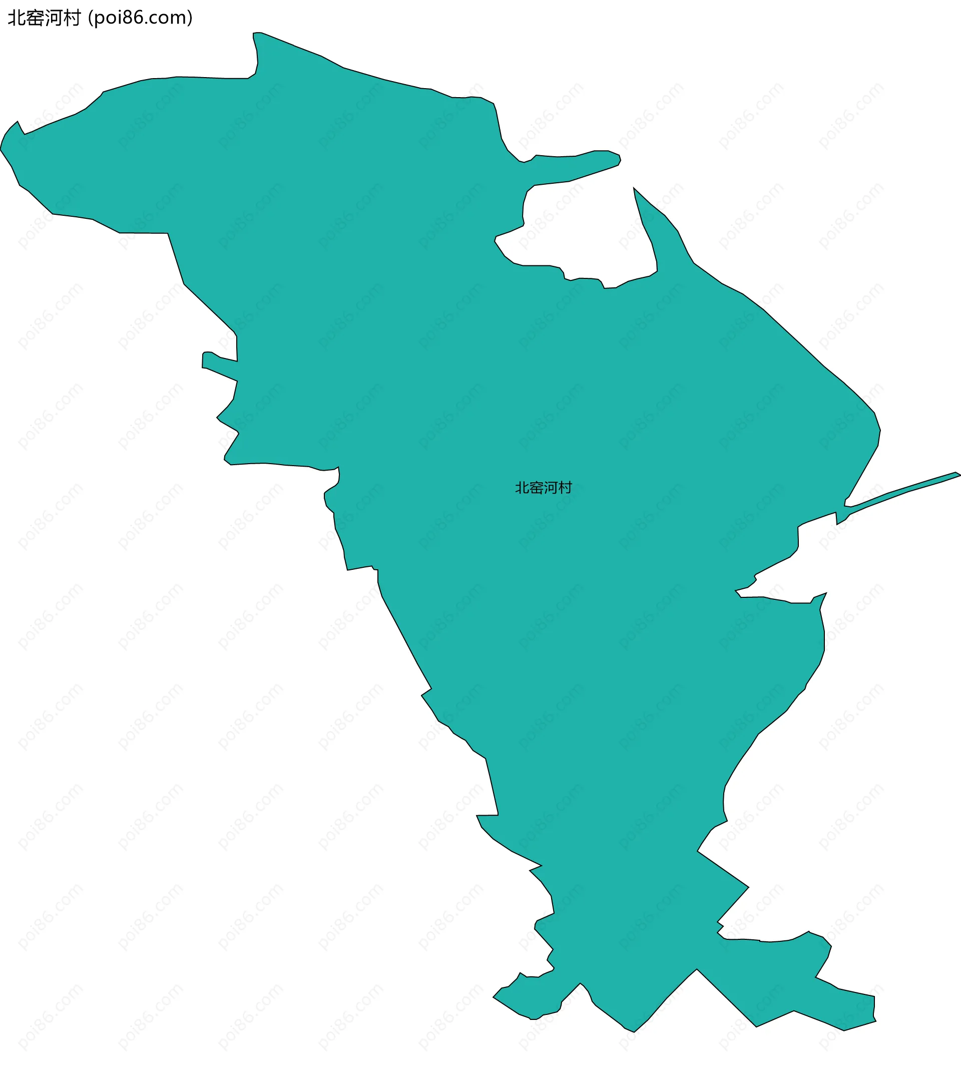 北窑河村边界地图