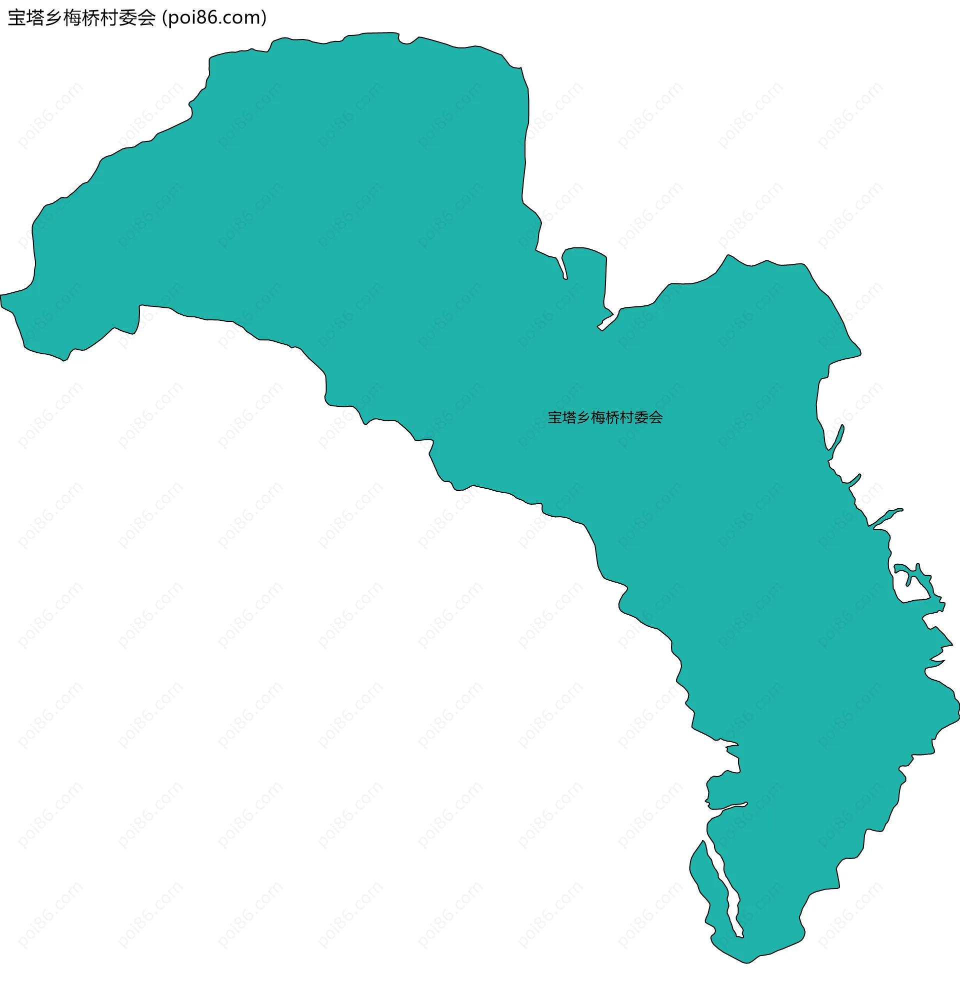 宝塔乡梅桥村委会边界地图