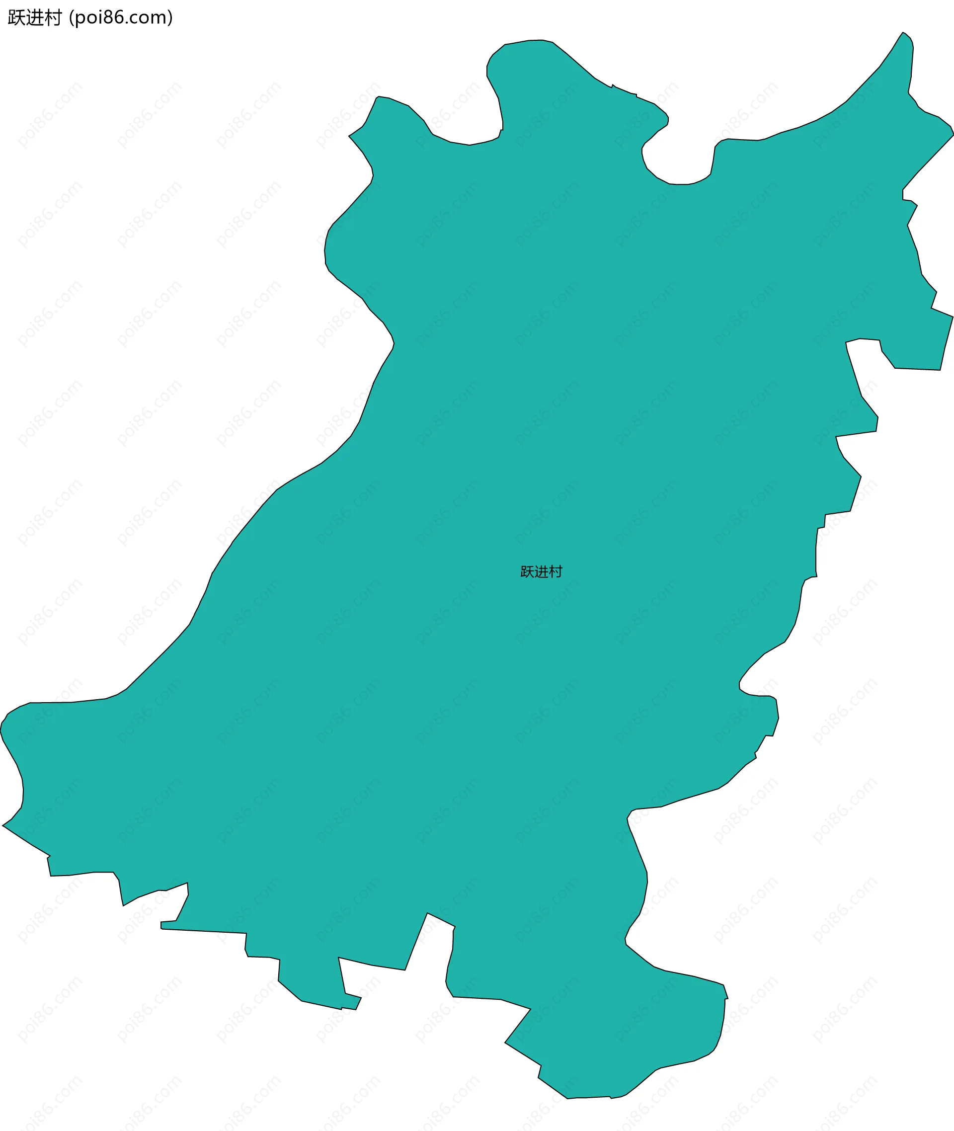 跃进村边界地图