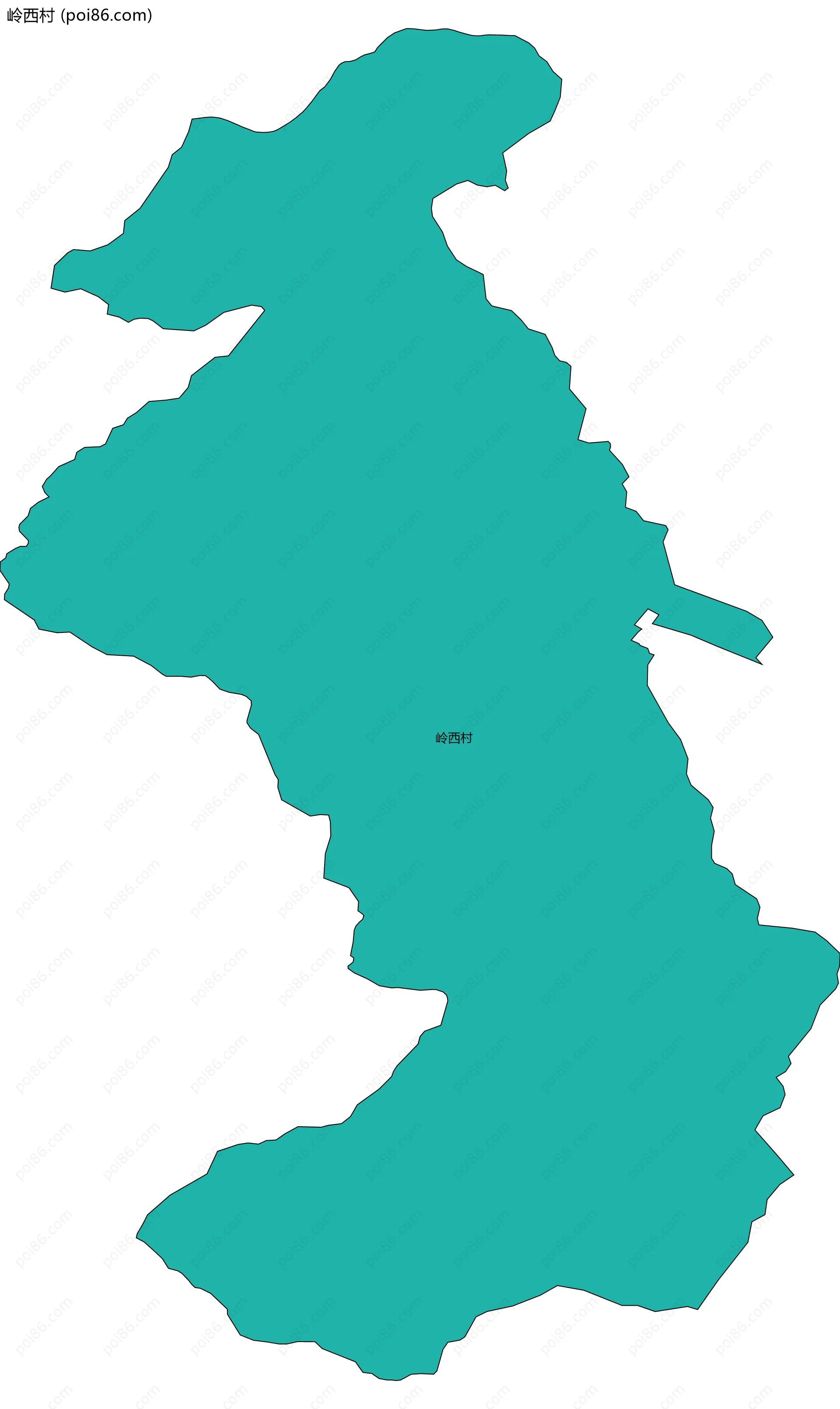 岭西村边界地图