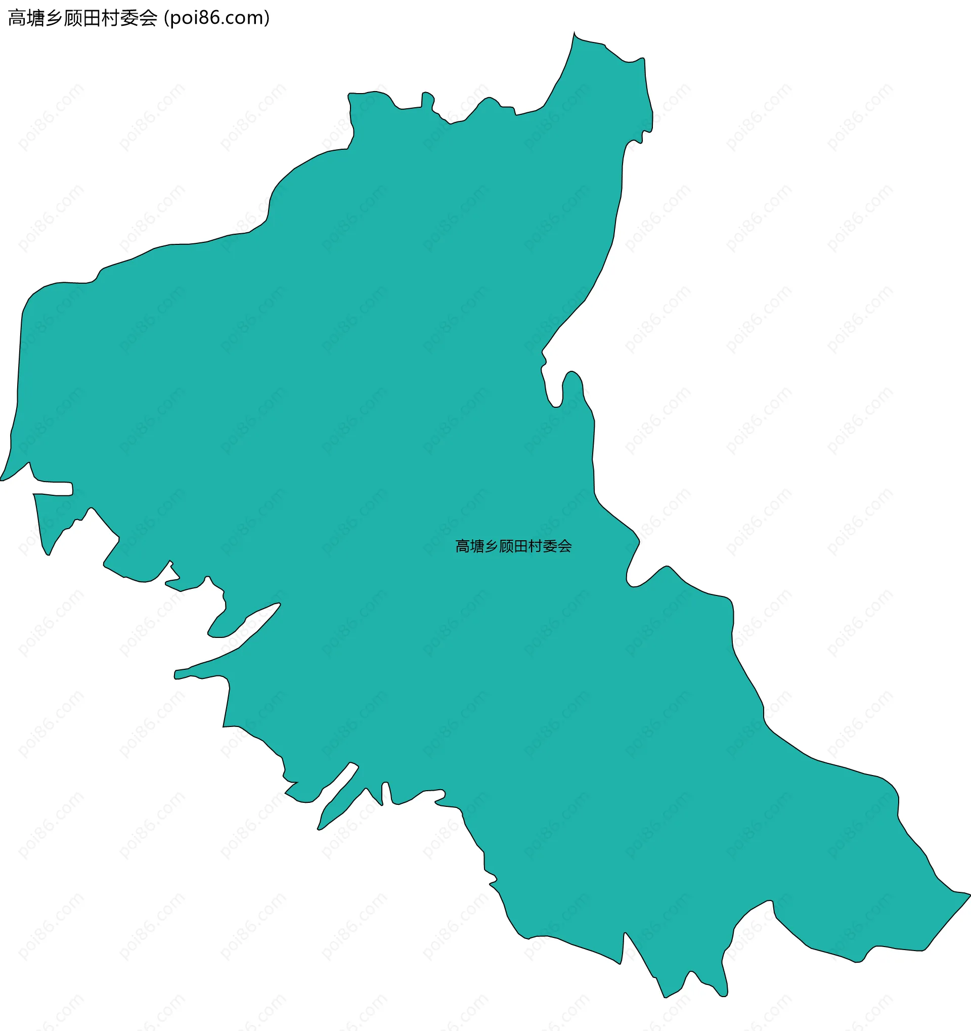 高塘乡顾田村委会边界地图