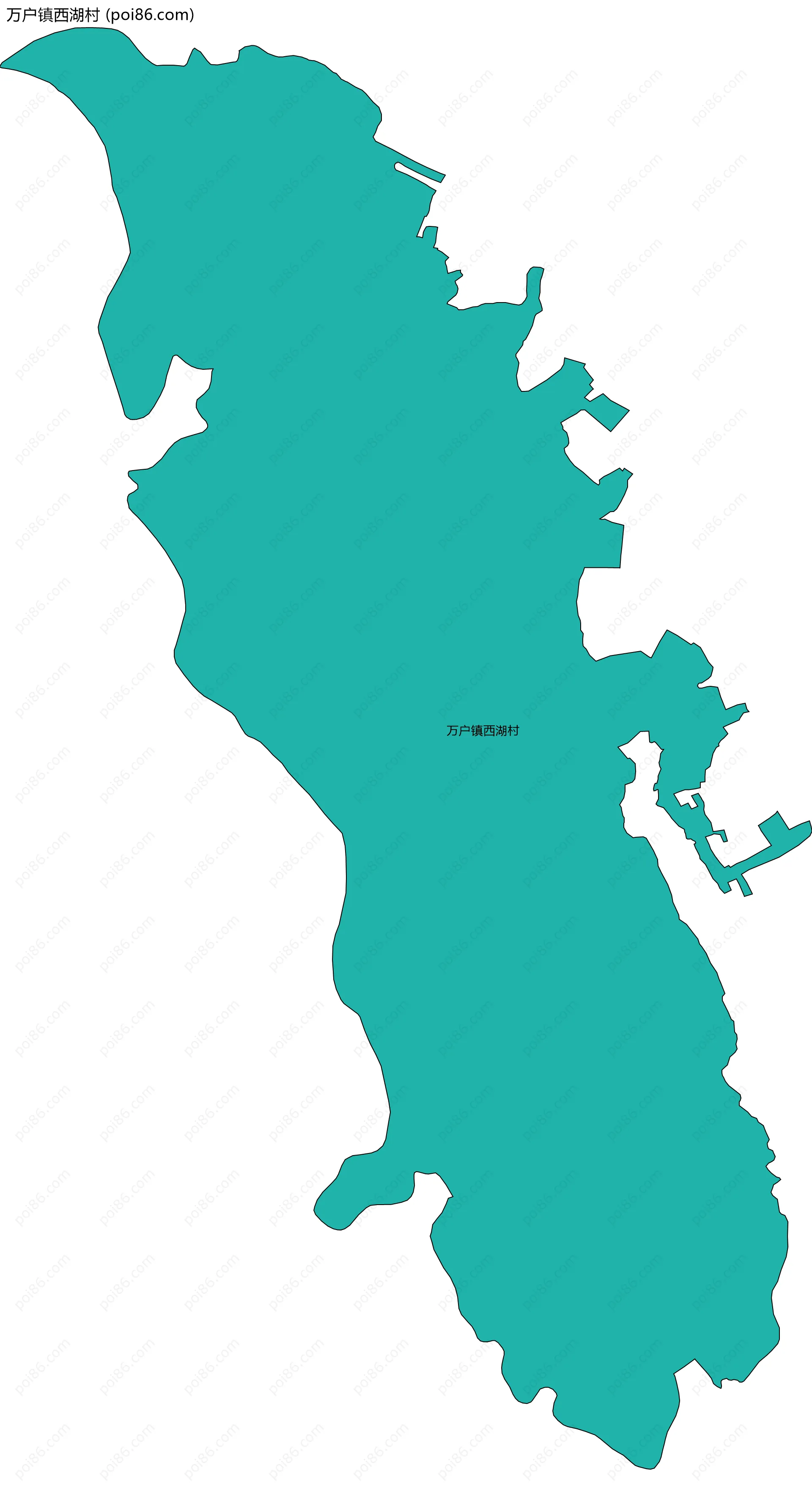 万户镇西湖村边界地图