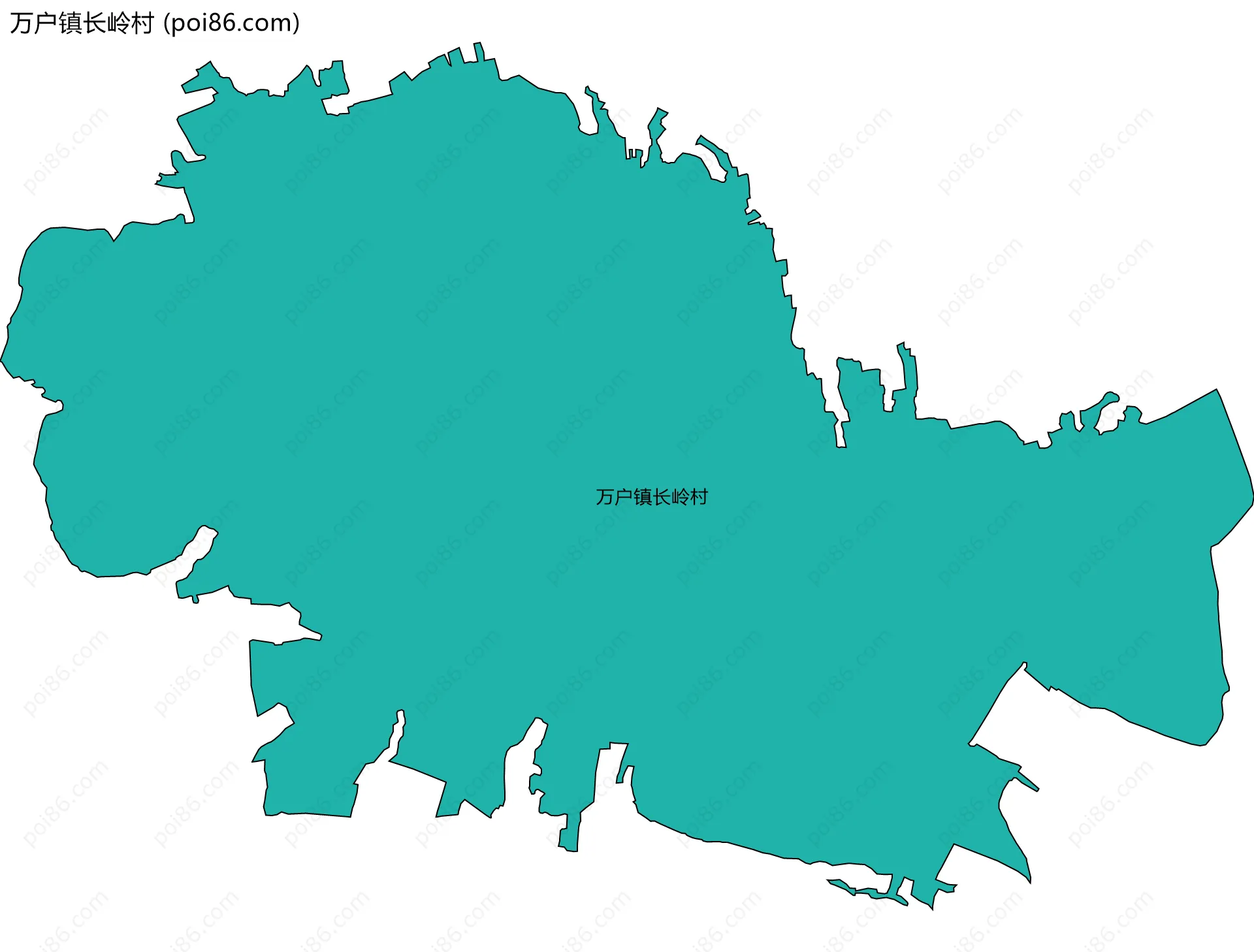 万户镇长岭村边界地图