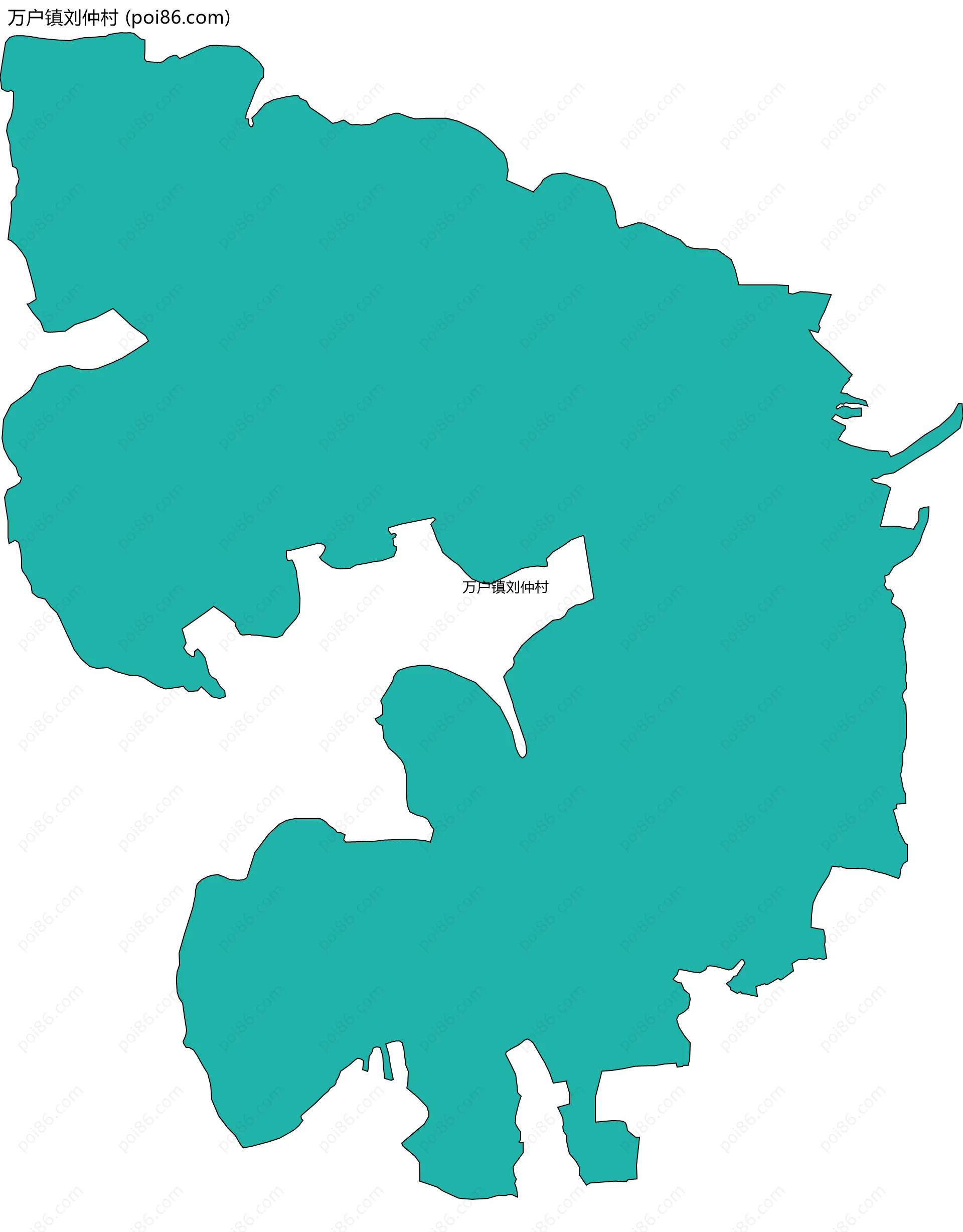 万户镇刘仲村边界地图