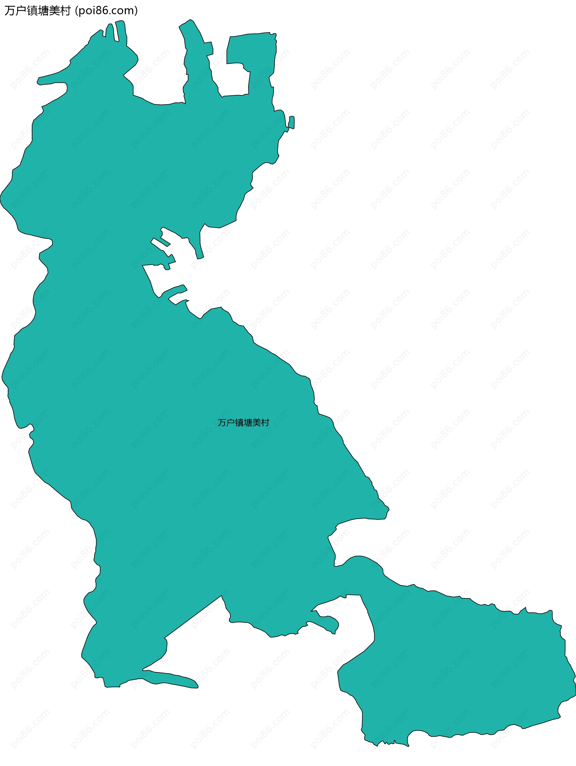 万户镇塘美村边界地图