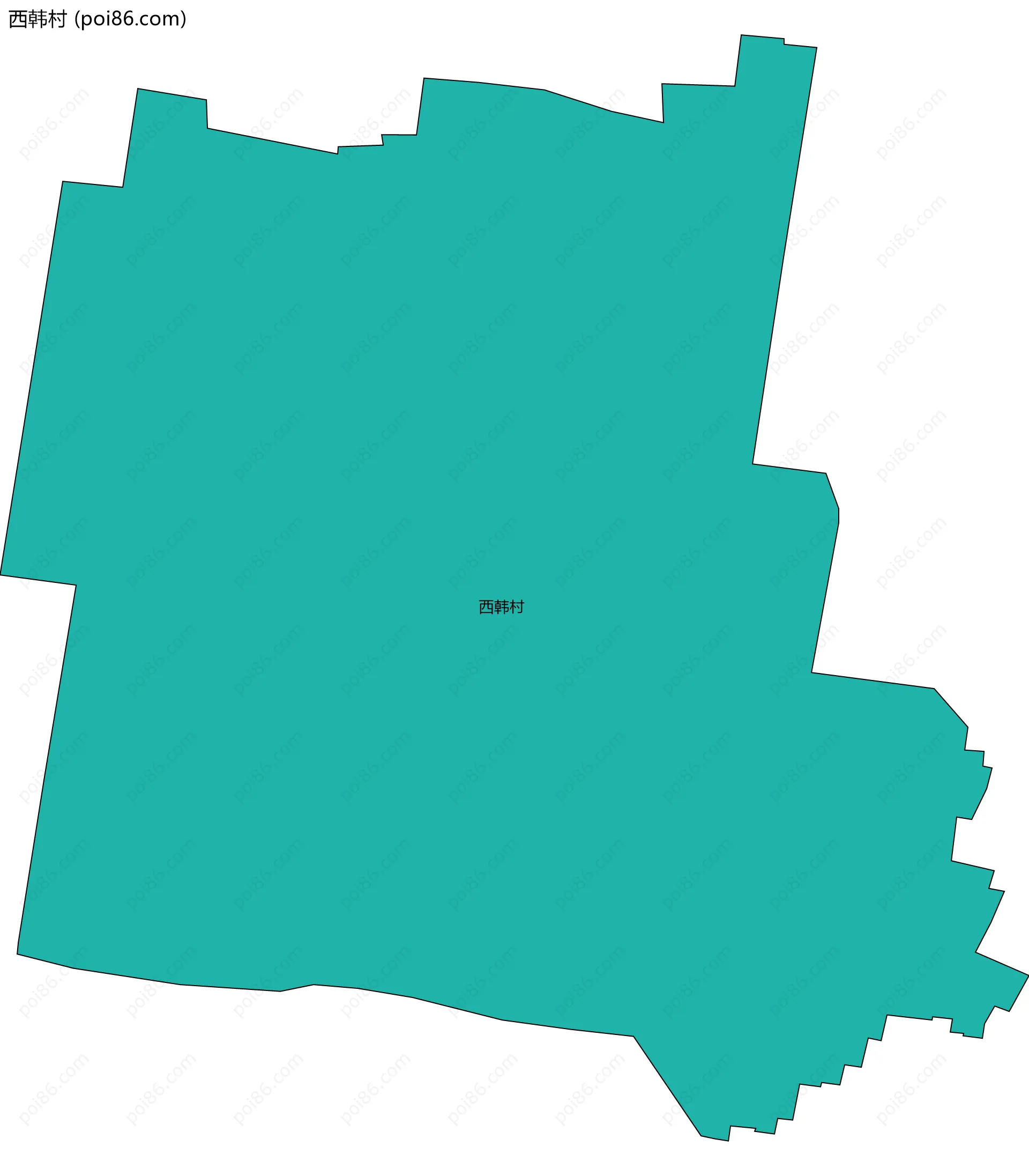 西韩村边界地图