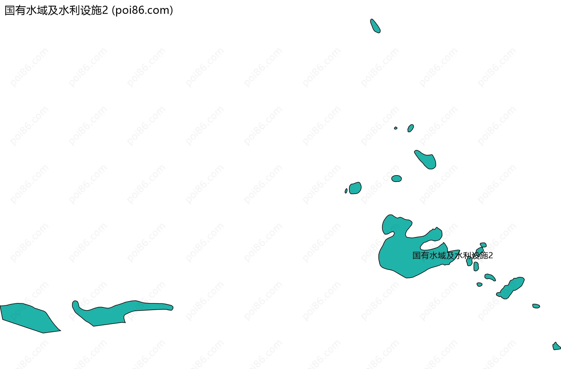 国有水域及水利设施2边界地图(五级行政区划)