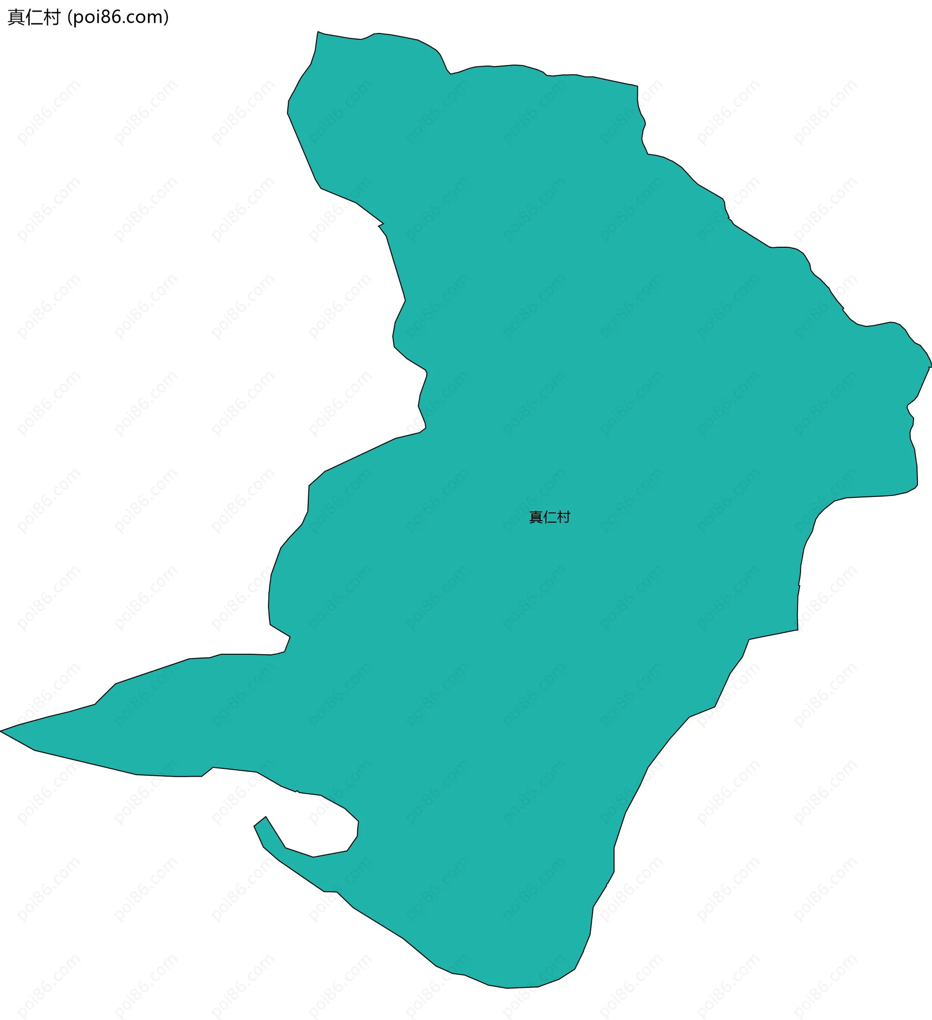 真仁村边界地图