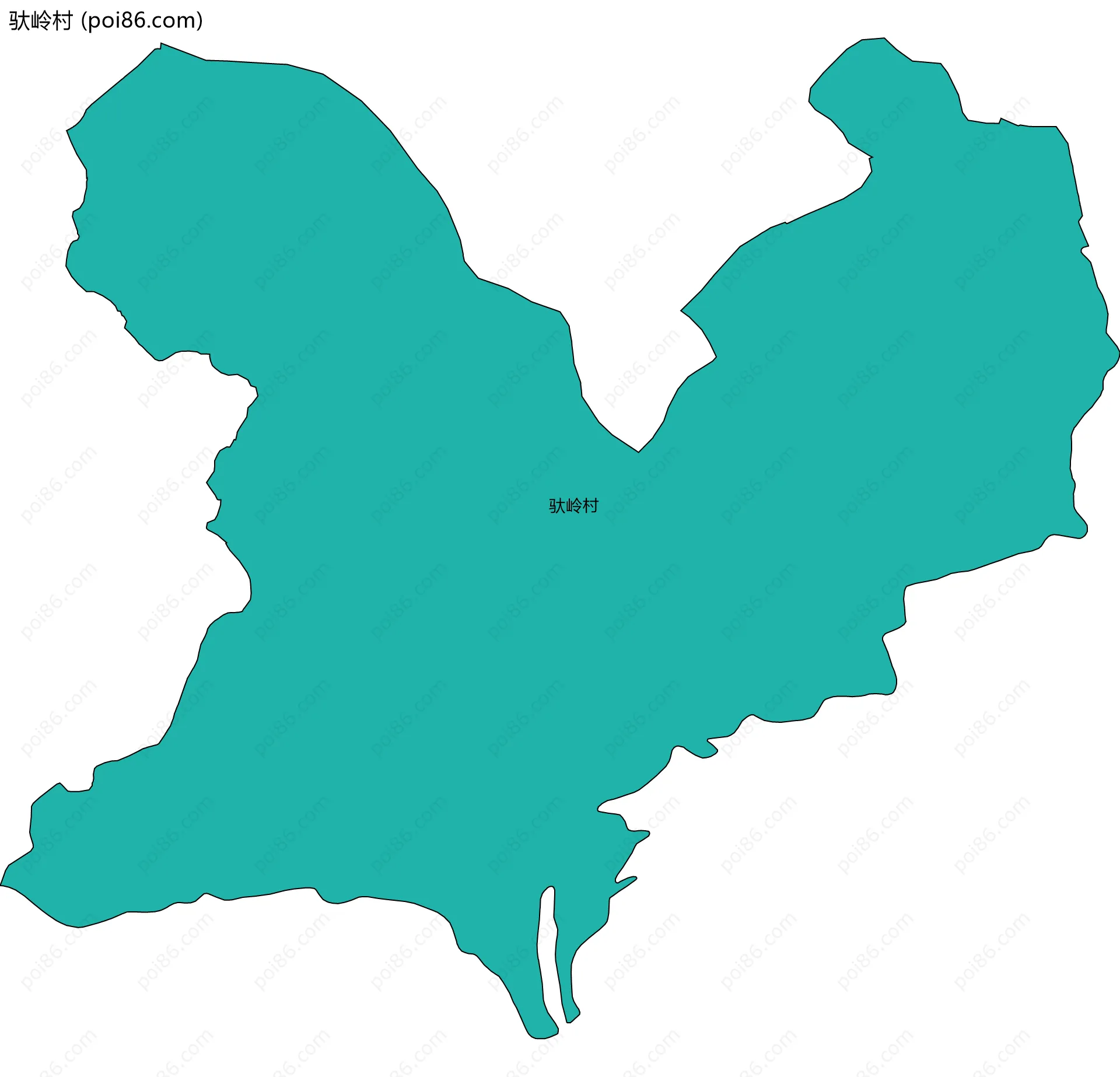 驮岭村边界地图