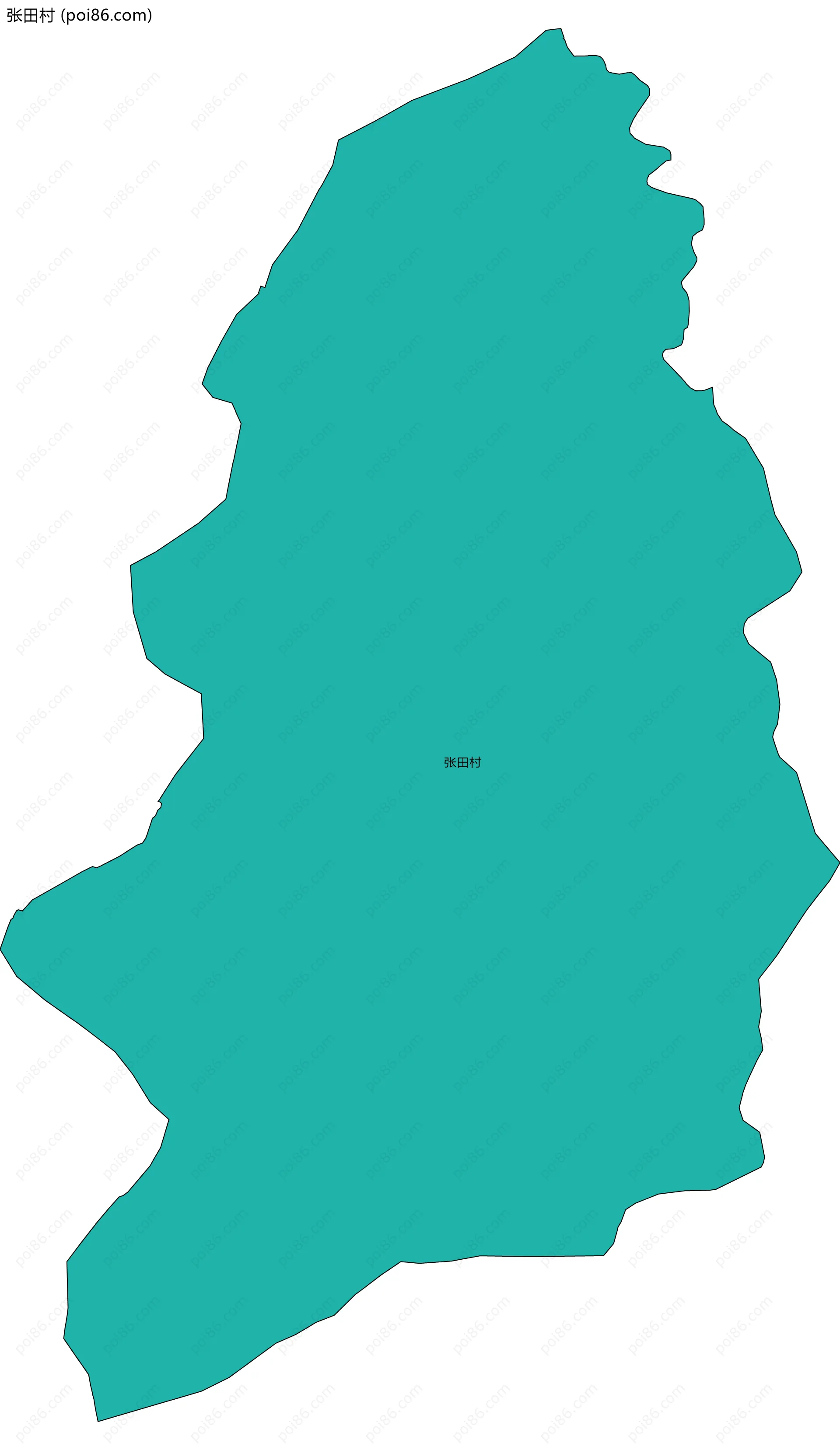 张田村边界地图