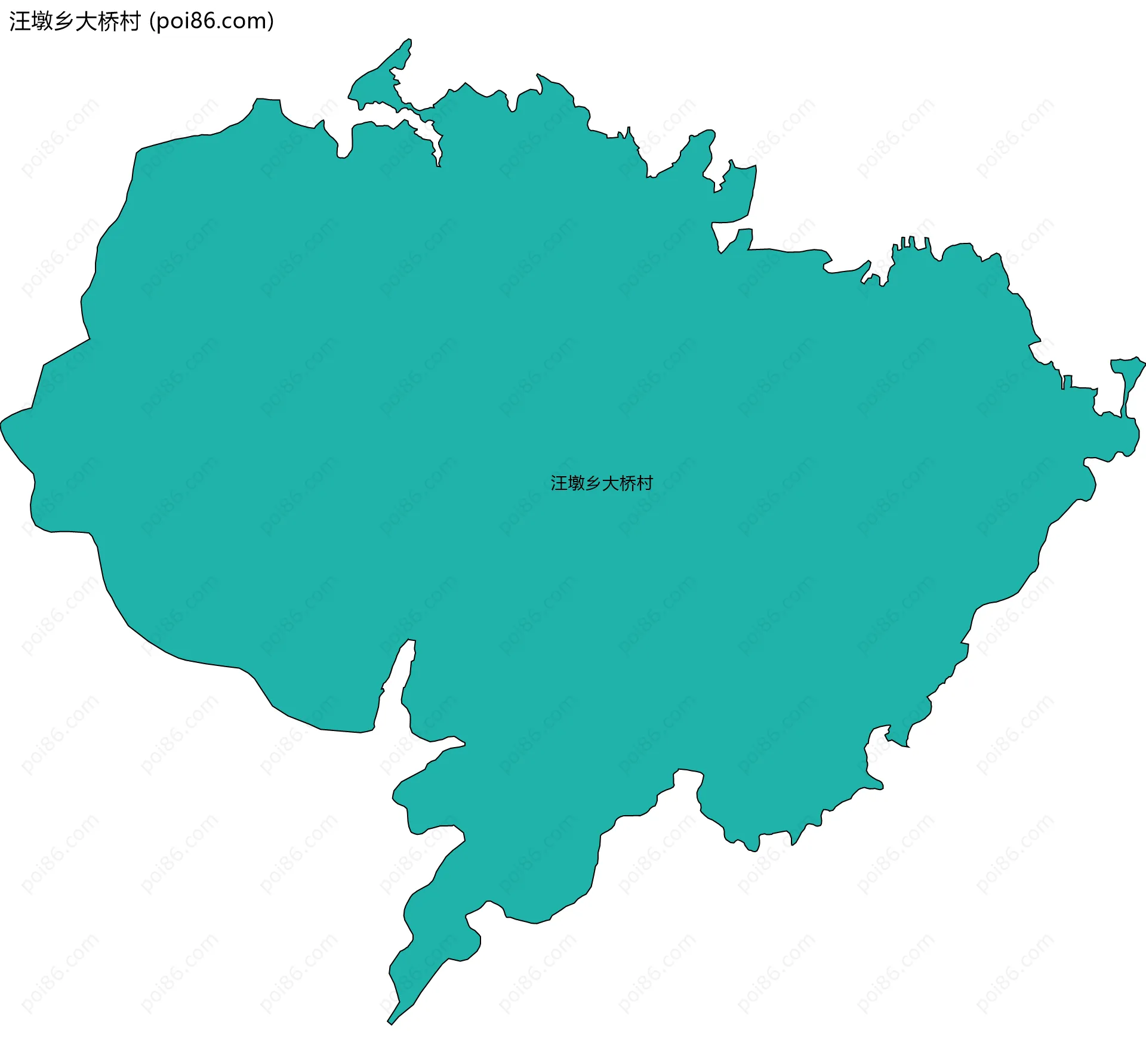 汪墩乡大桥村边界地图
