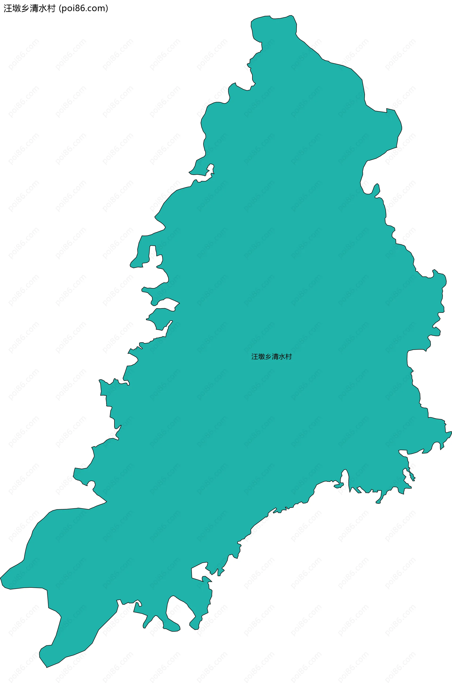 汪墩乡清水村边界地图