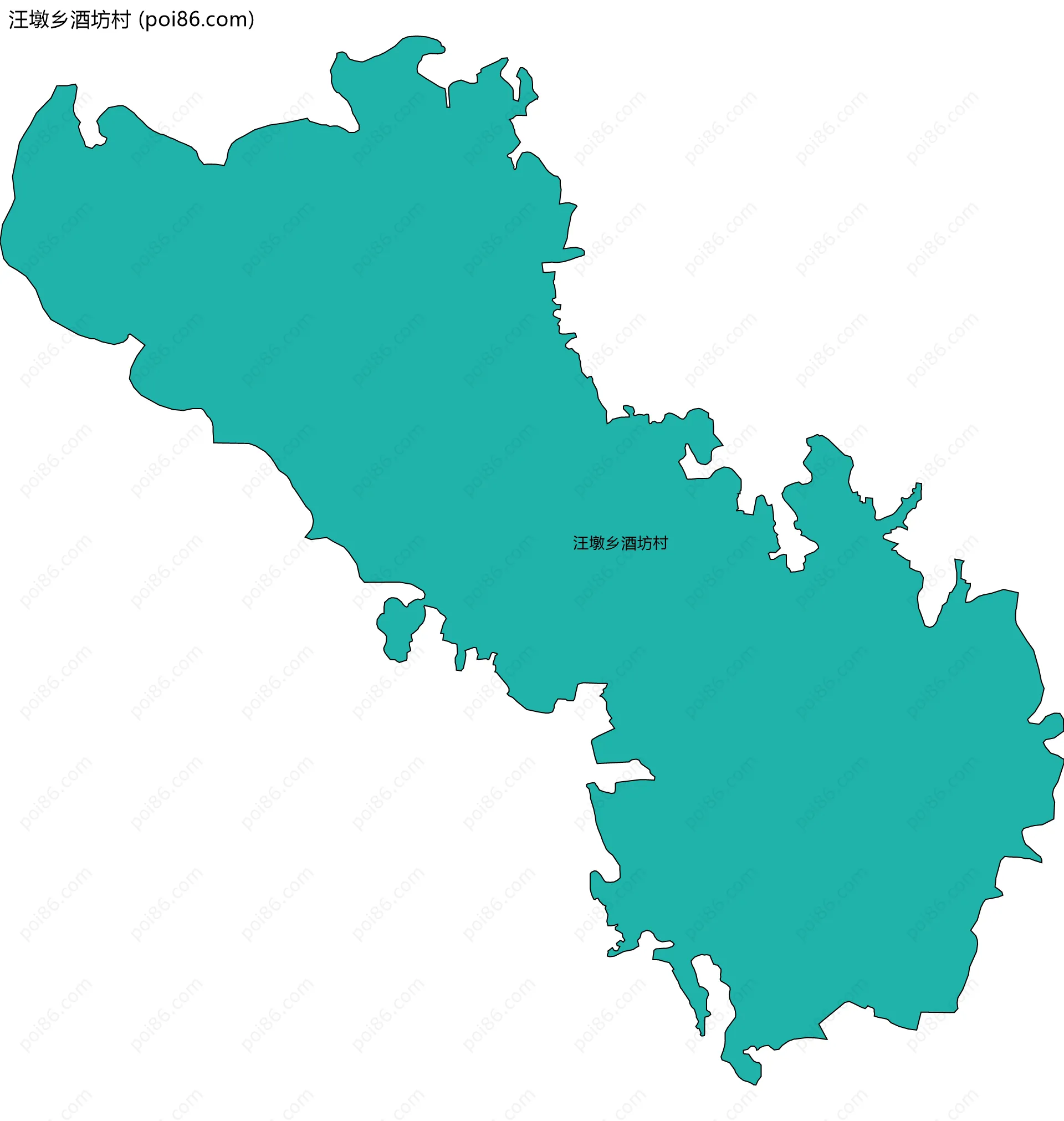 汪墩乡酒坊村边界地图