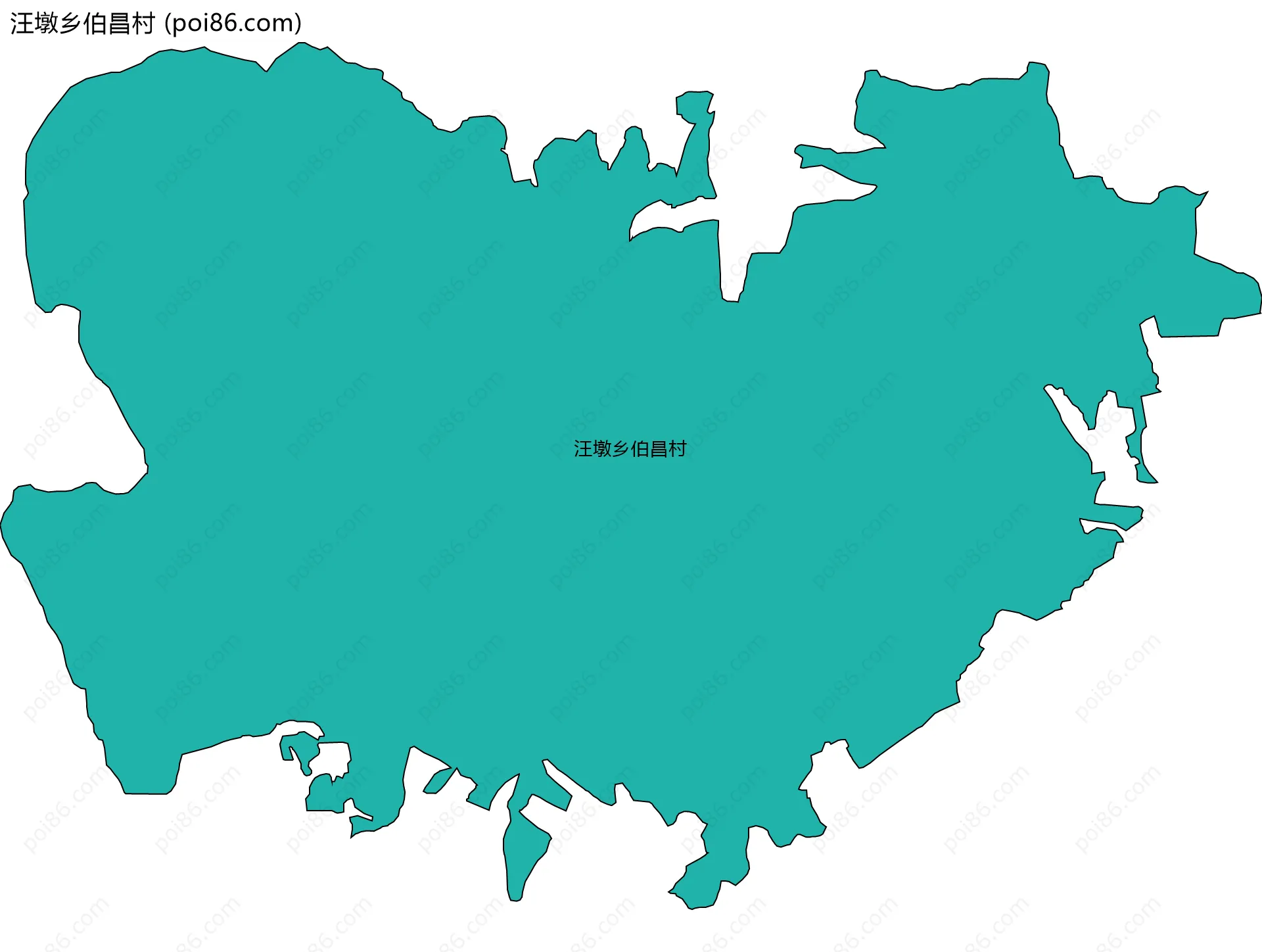 汪墩乡伯昌村边界地图