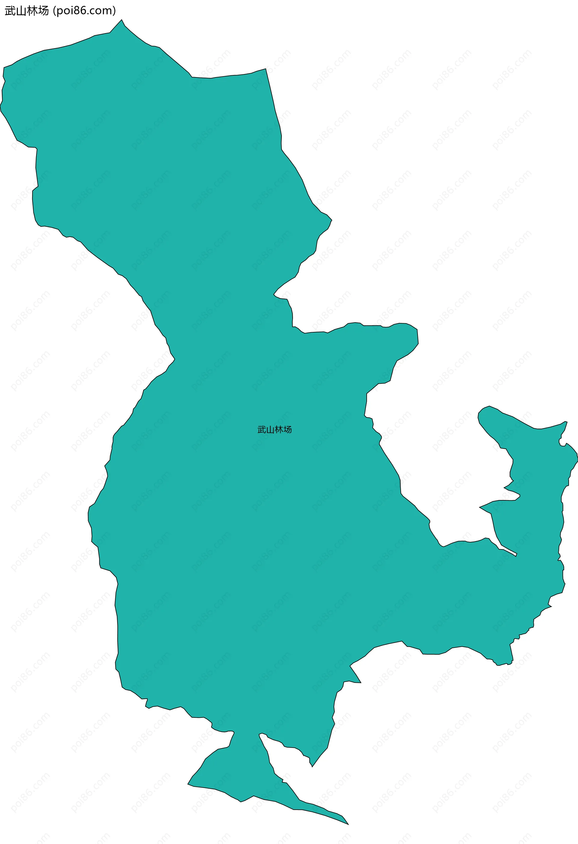 武山林场边界地图(五级行政区划)