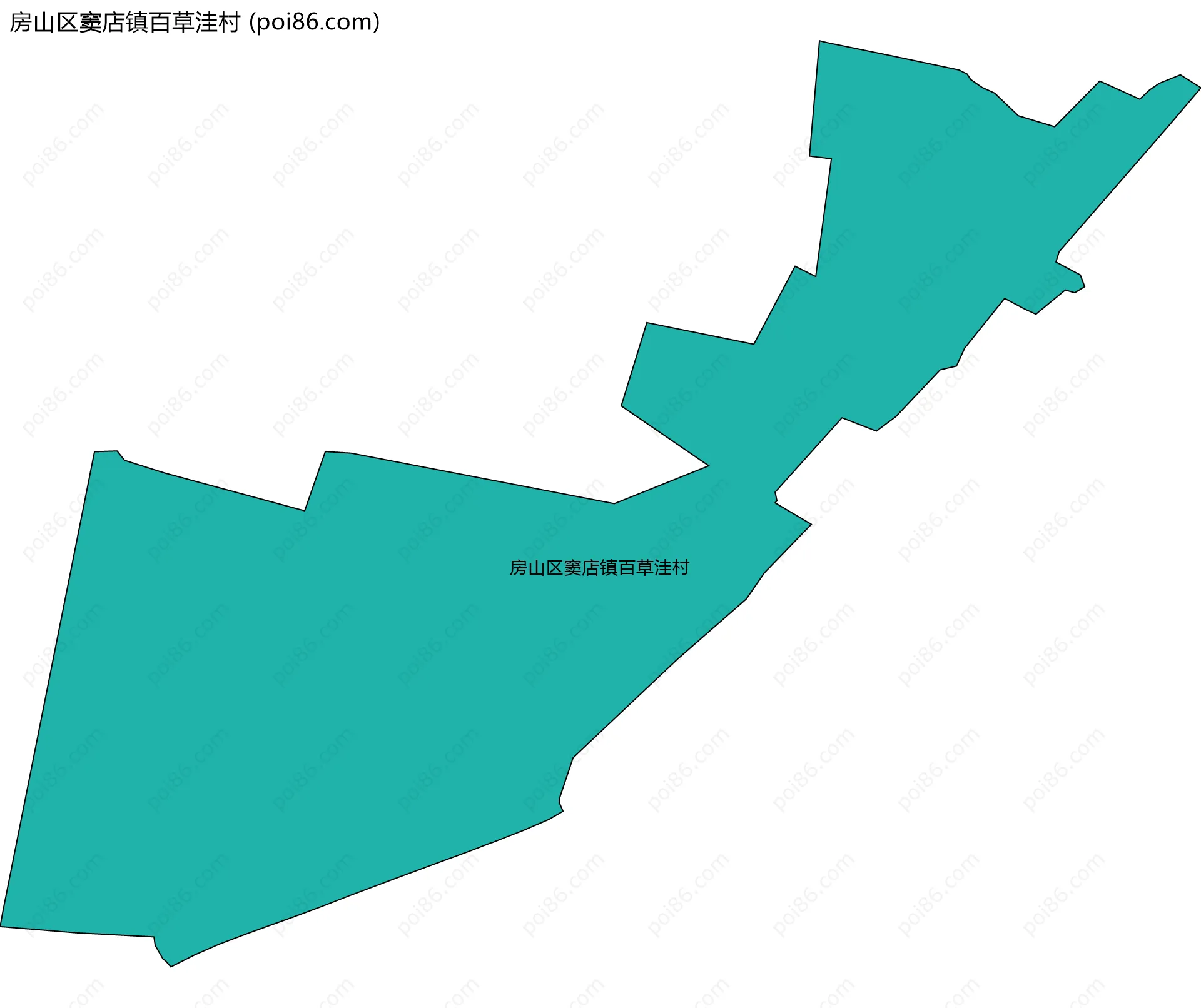 房山区窦店镇百草洼村边界地图
