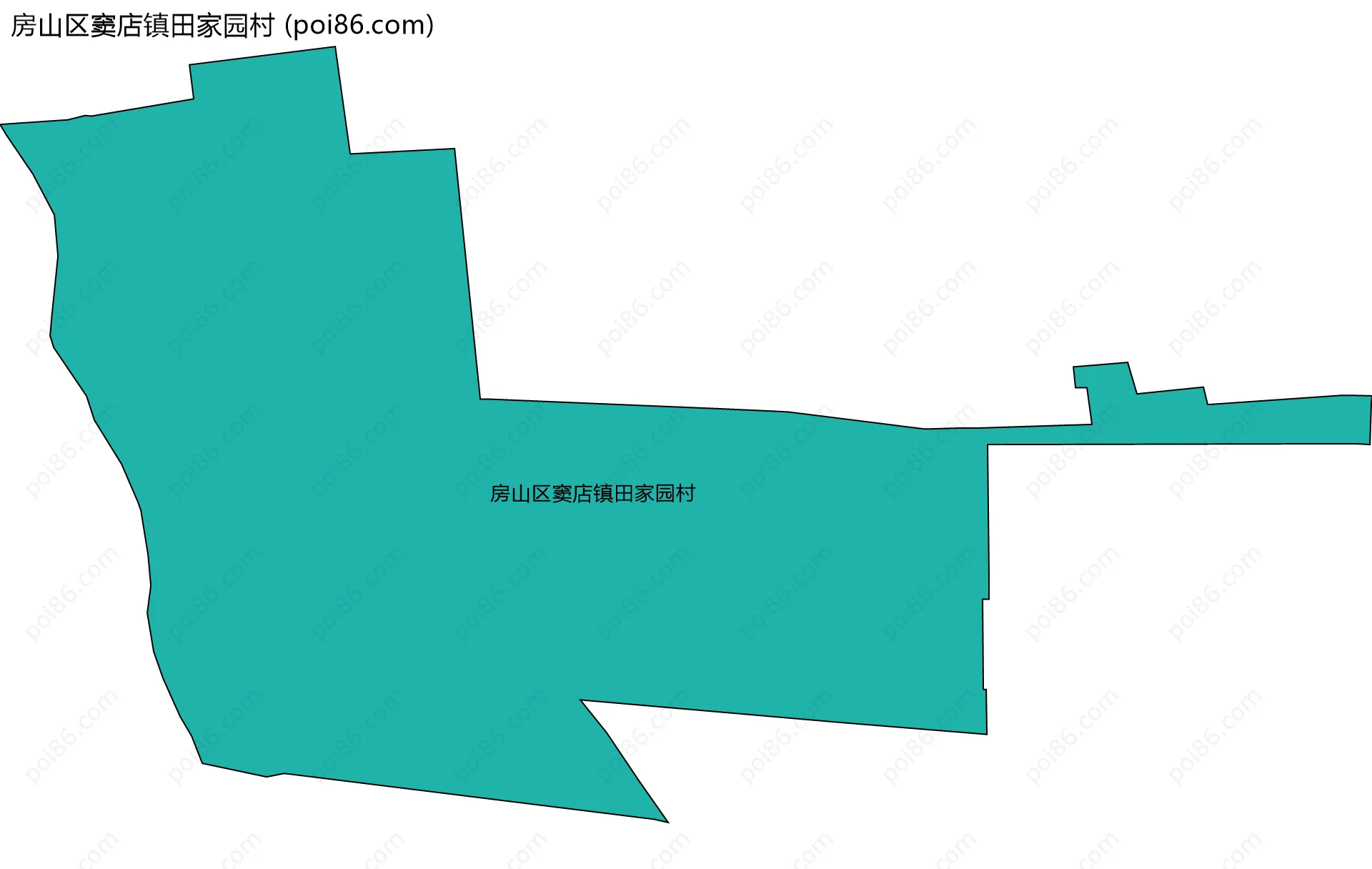 房山区窦店镇田家园村边界地图