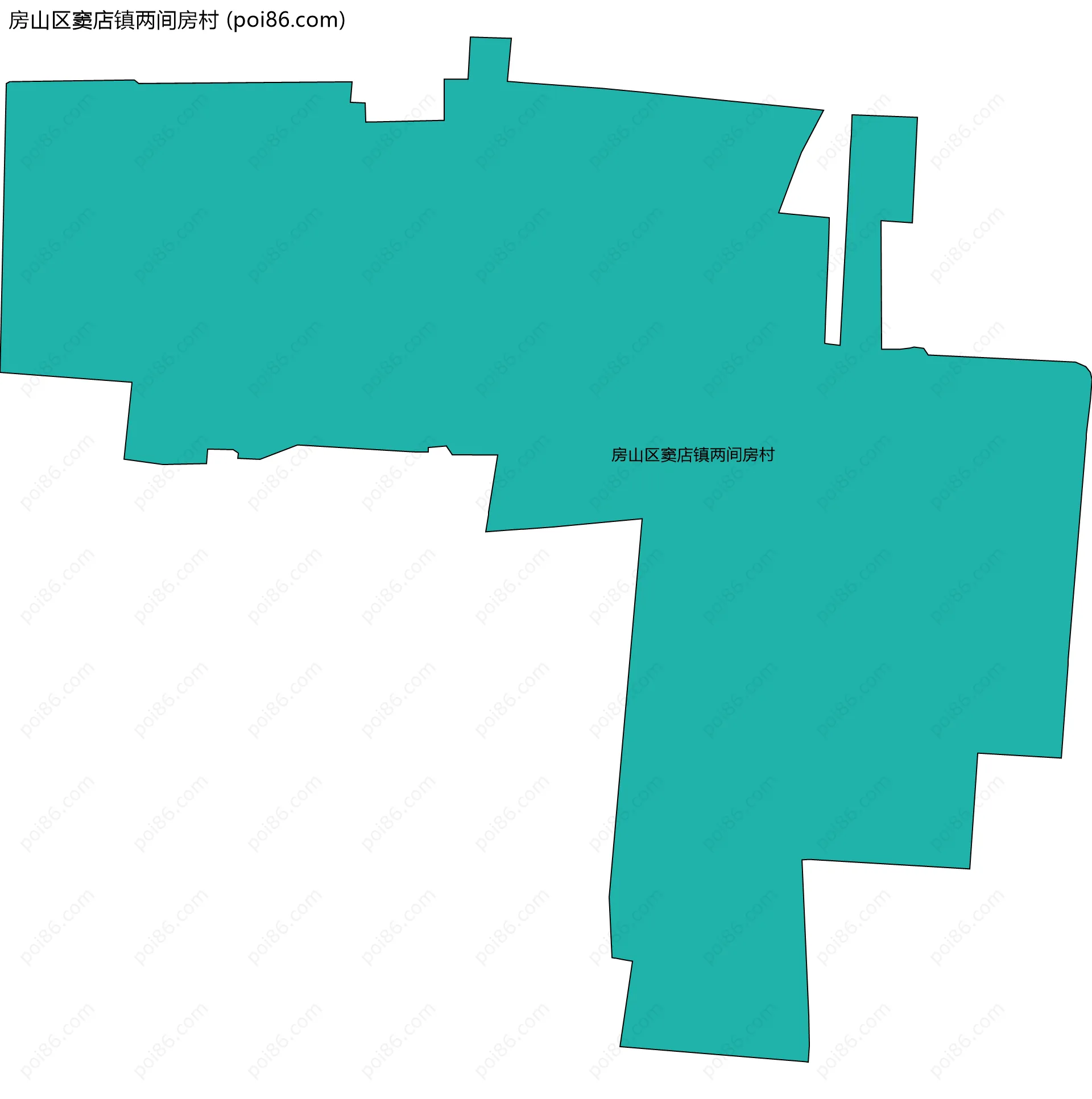 房山区窦店镇两间房村边界地图