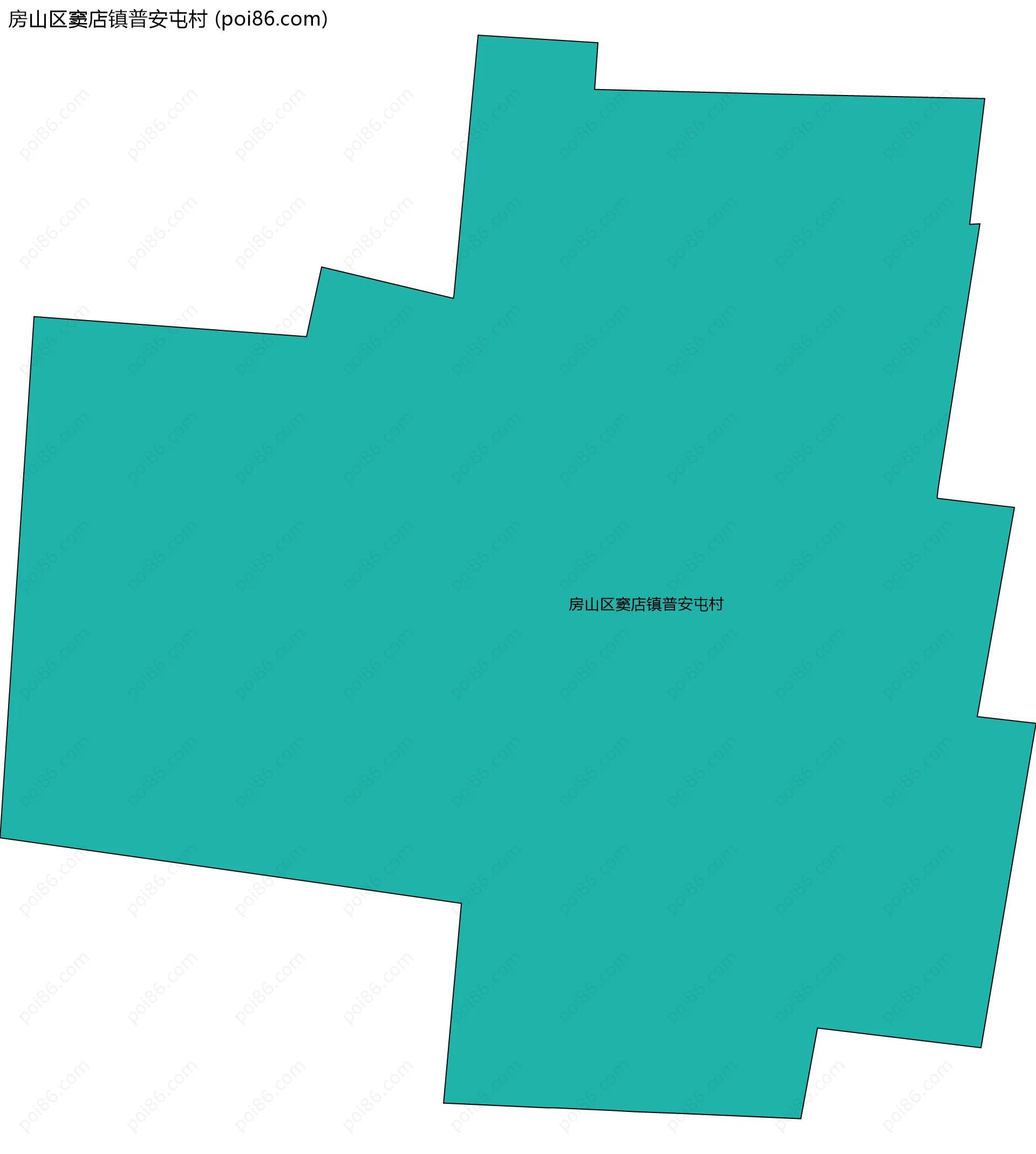 房山区窦店镇普安屯村边界地图