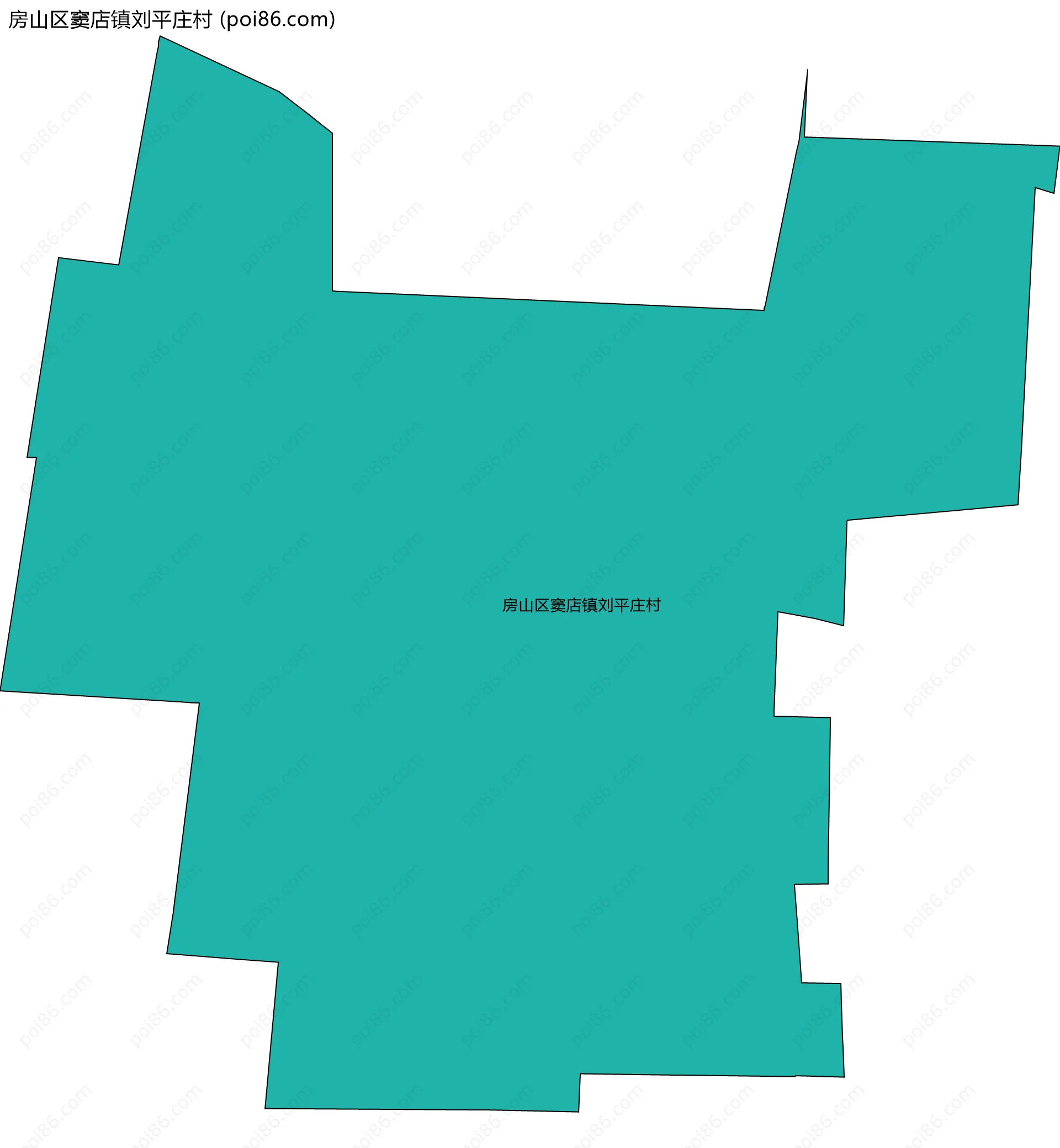 房山区窦店镇刘平庄村边界地图