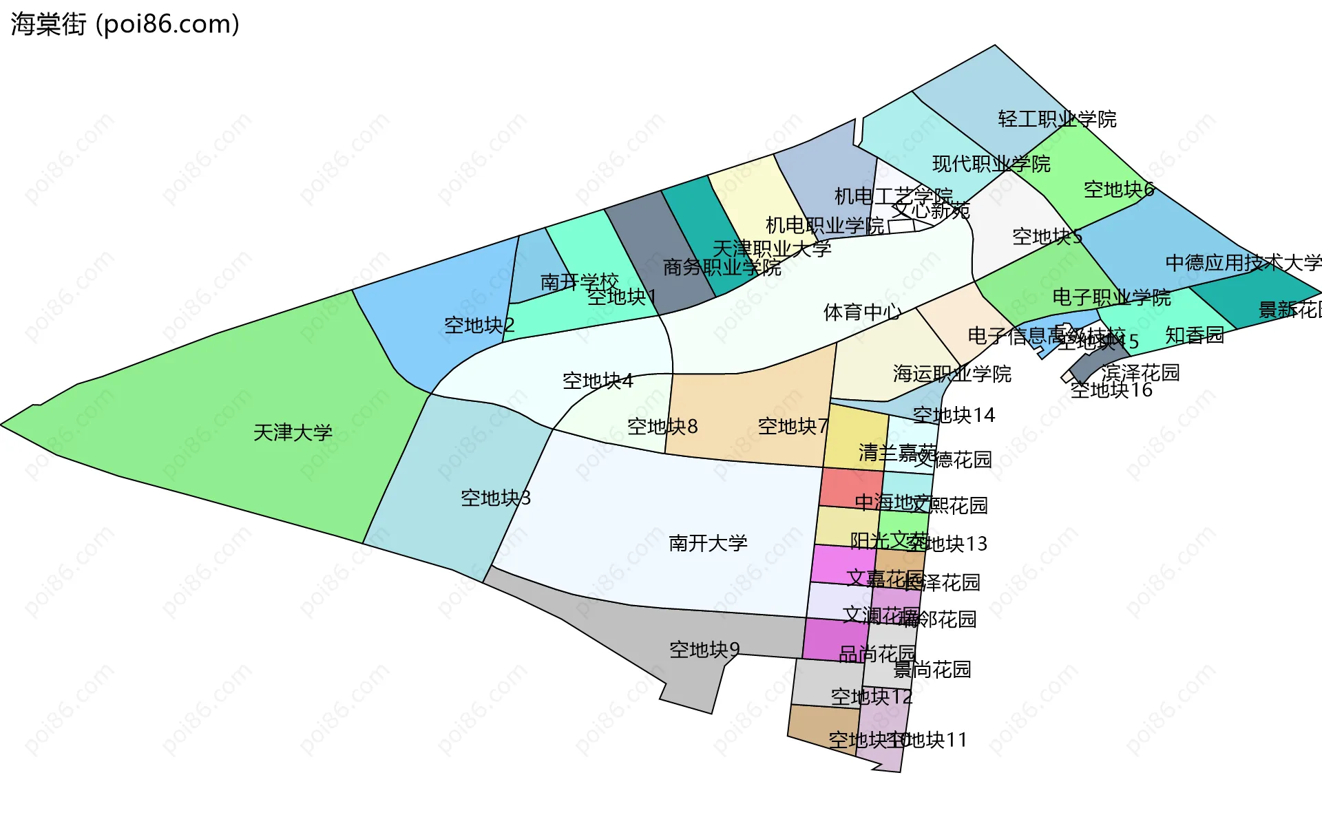 海棠街边界地图(五级行政区划)