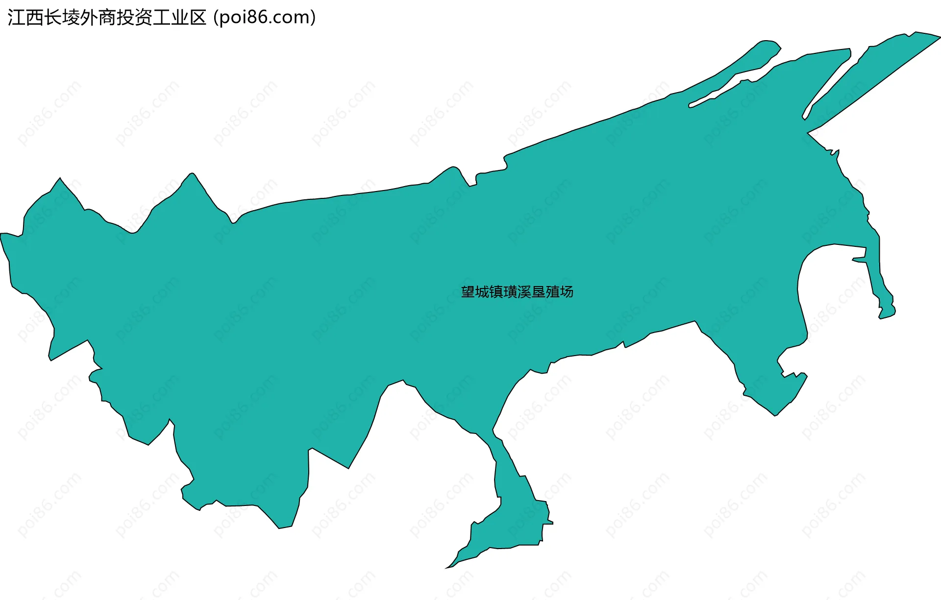 江西长堎外商投资工业区边界地图(五级行政区划)